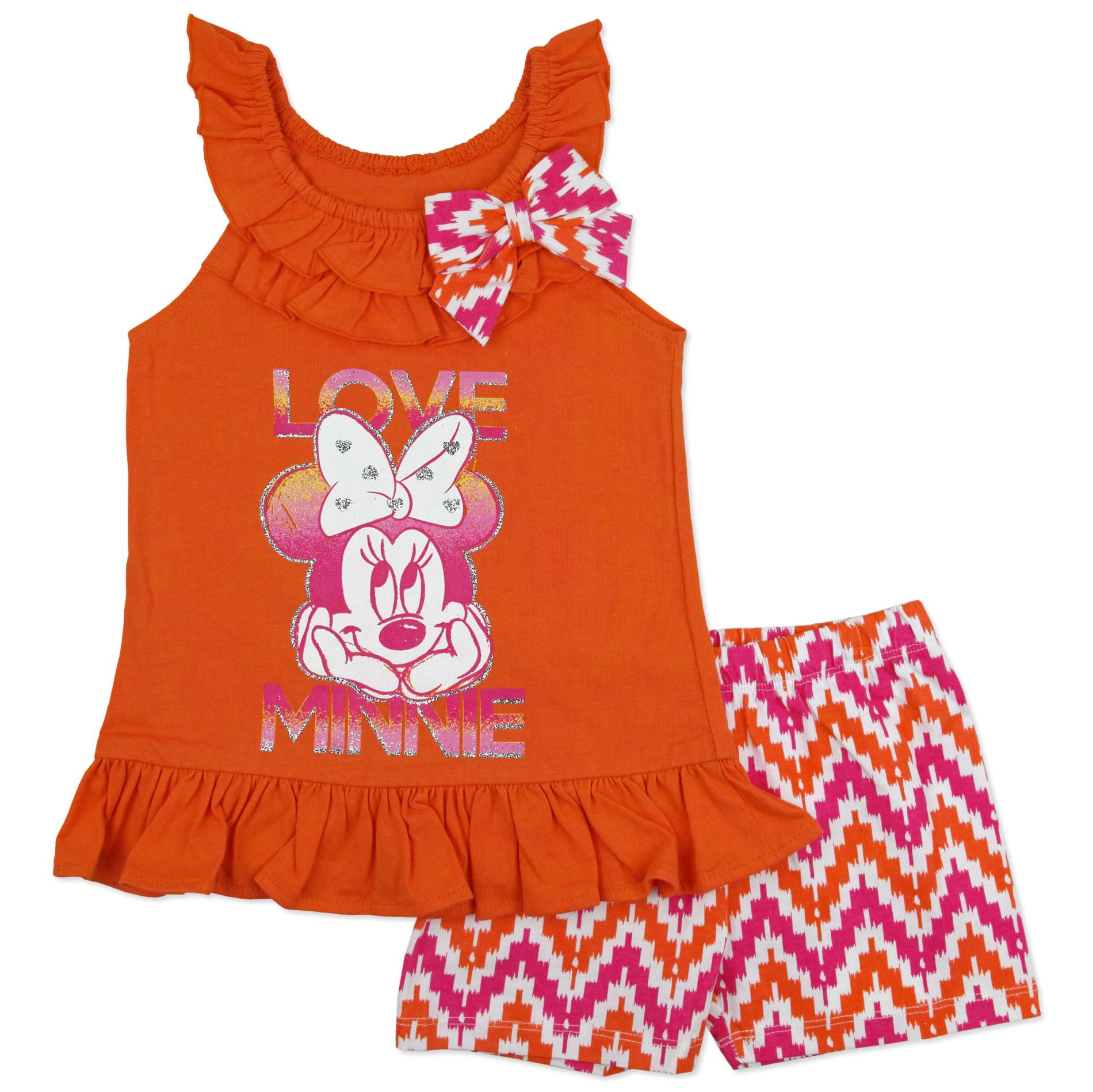 Disney Minnie Mouse Toddler Girl's Tunic & Shorts