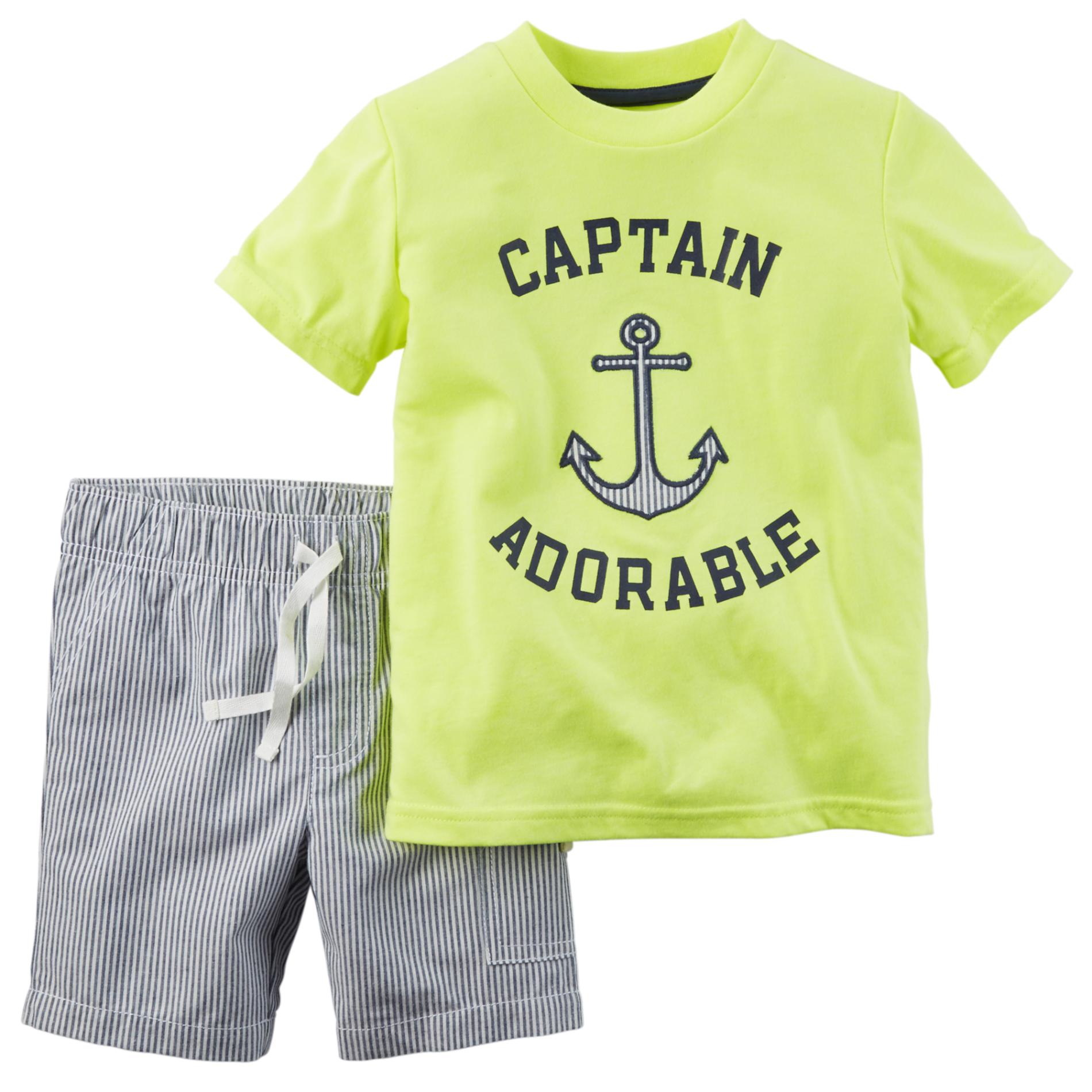 Carter's Newborn, Infant & Toddler Boy's Graphic T-Shirt & Shorts - Captain Adorable