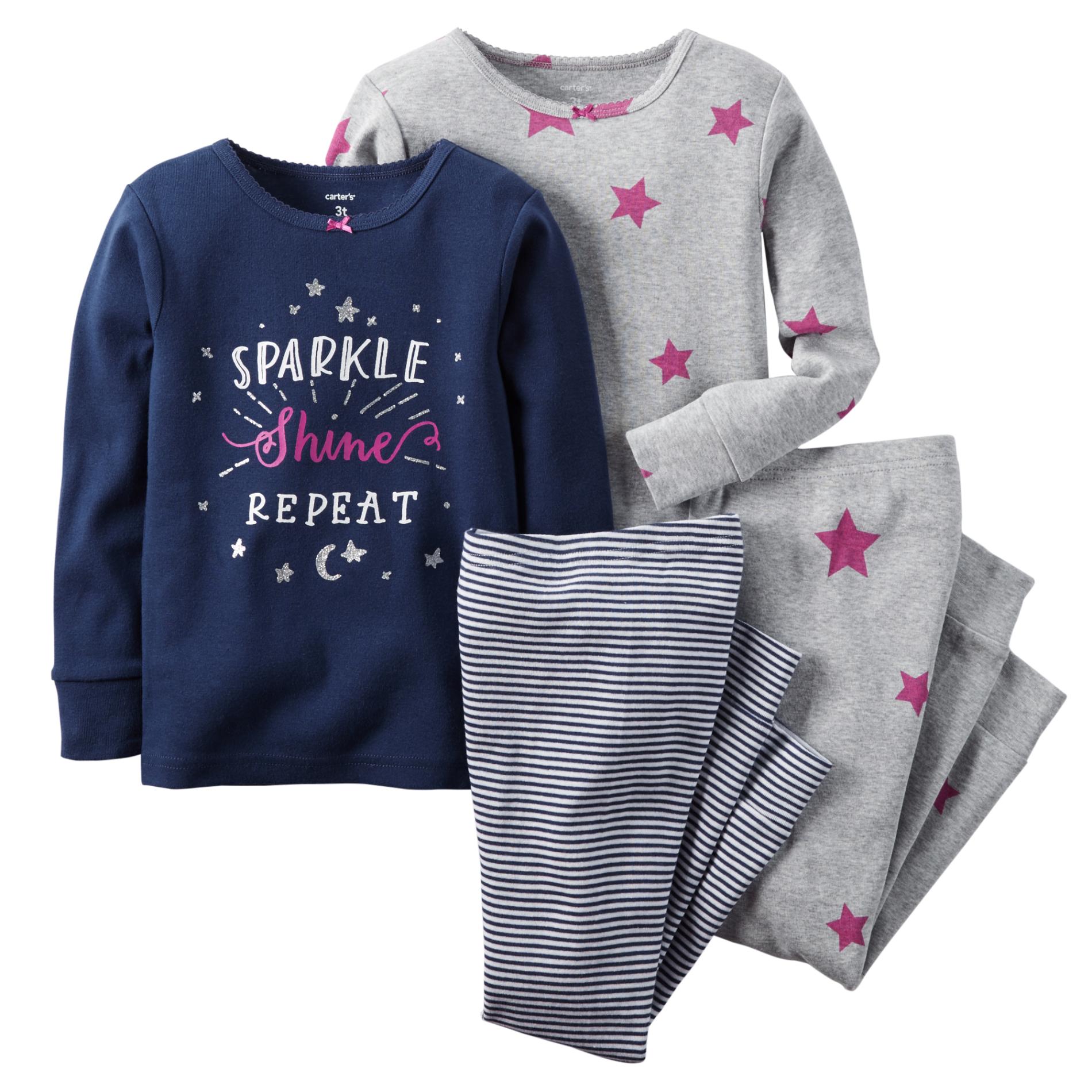 Carter's Infant & Toddler Girl's 2-Pairs Pajamas - Star & Moon