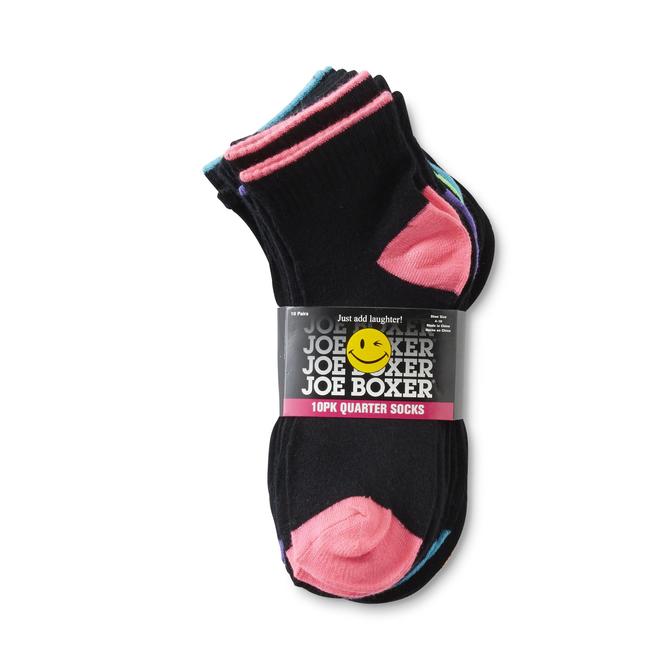 Joe Boxer Women's 10Pairs QuarterCut Socks