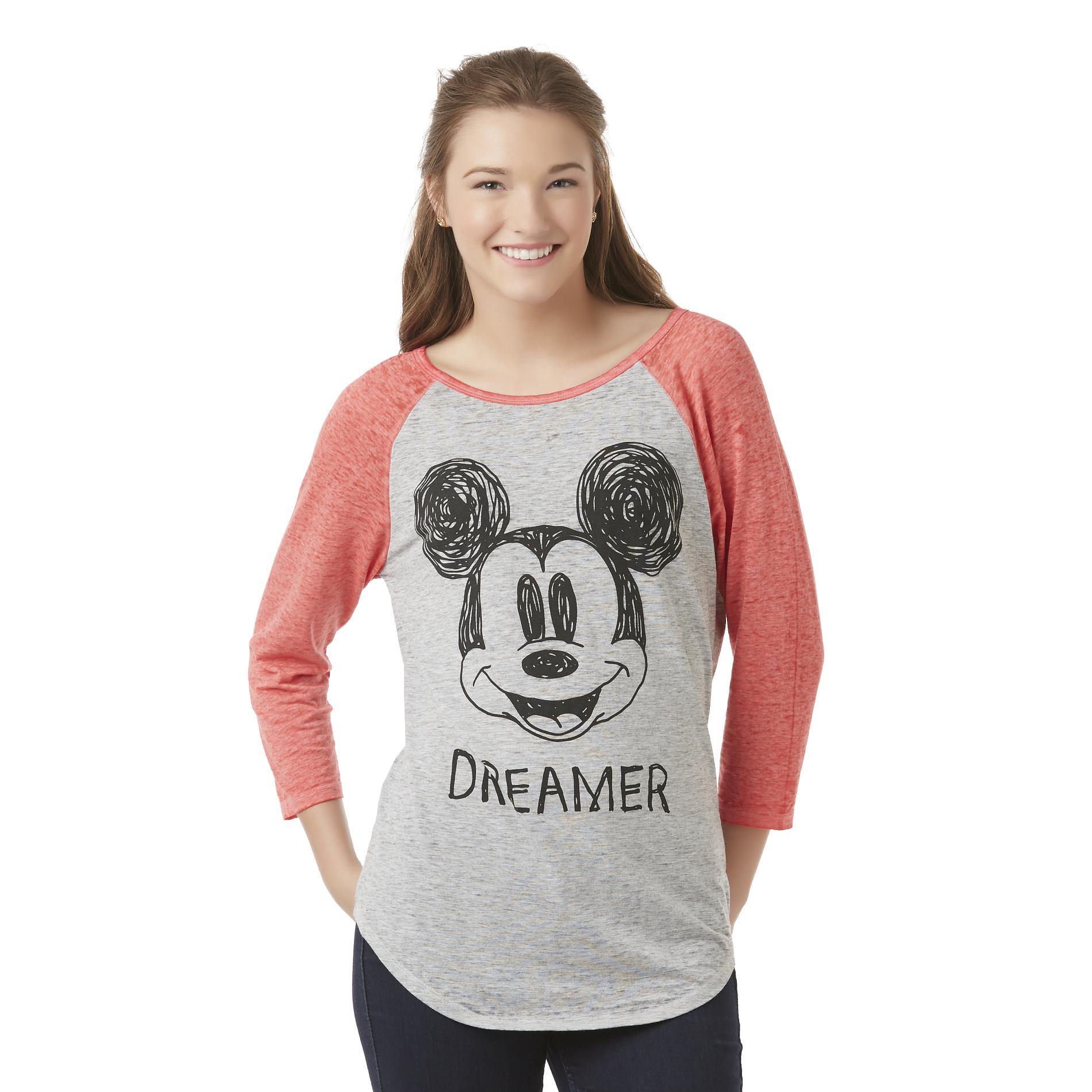 Disney Mickey Mouse Junior's Graphic Raglan T-Shirt