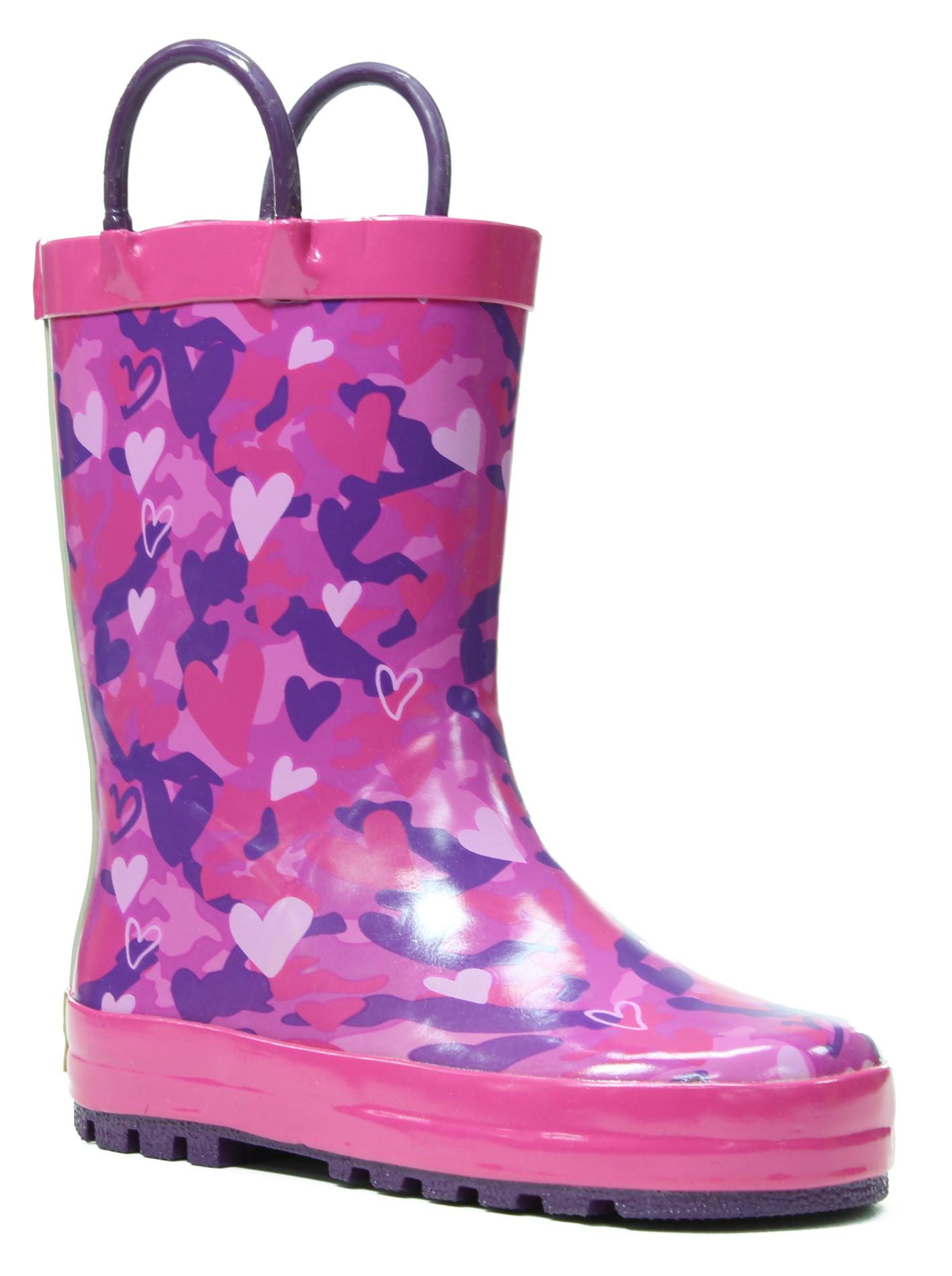 Western Chief Toddler Girl's Pink/Purple Heart Camo Rain Boot