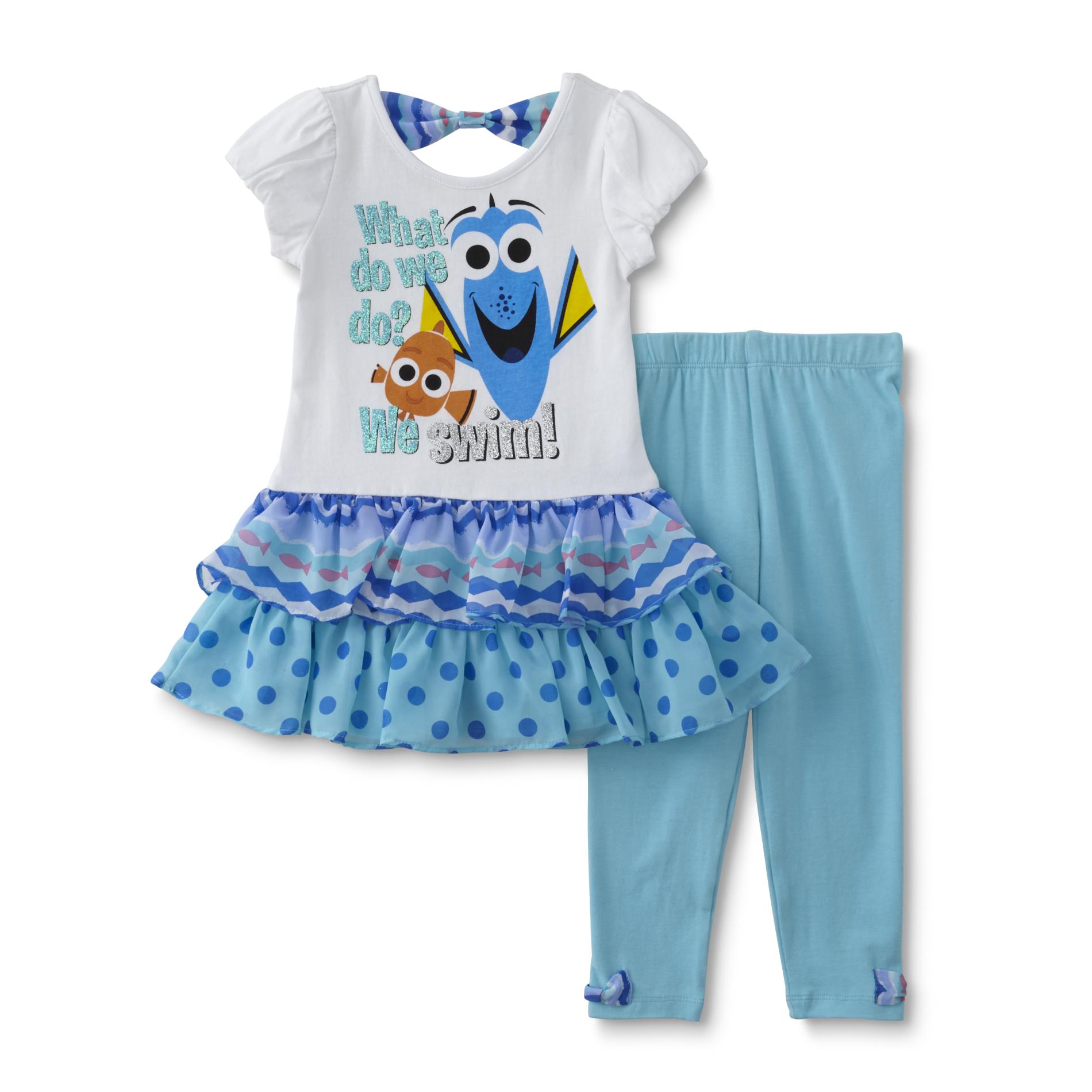 Disney Finding Dory Infant & Toddler Girl's Graphic Tunic Top & Leggings
