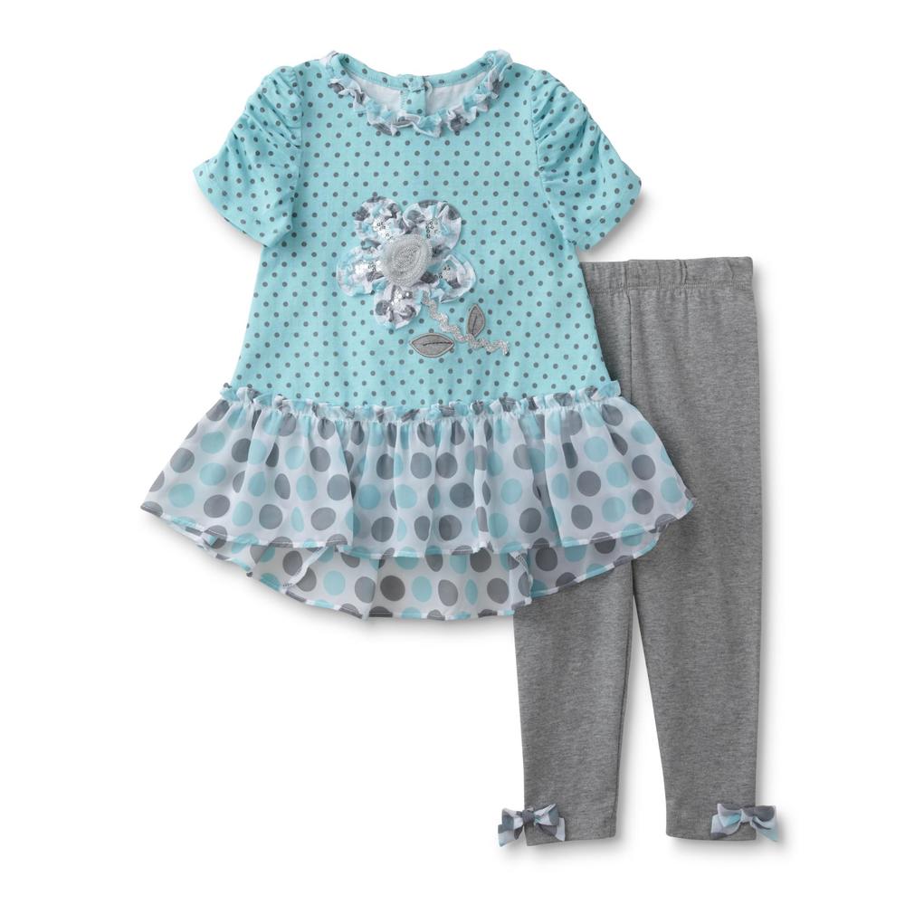 Young Hearts Infant & Toddler Girl's Ruffled Tunic & Leggings - Flower