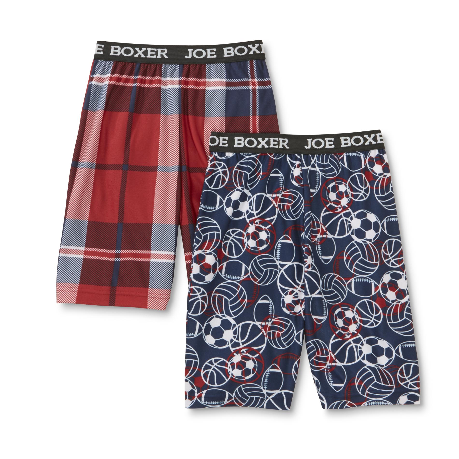 Joe Boxer Boys' 2Pairs Flannel Lounge Shorts Sports & Plaid Shop