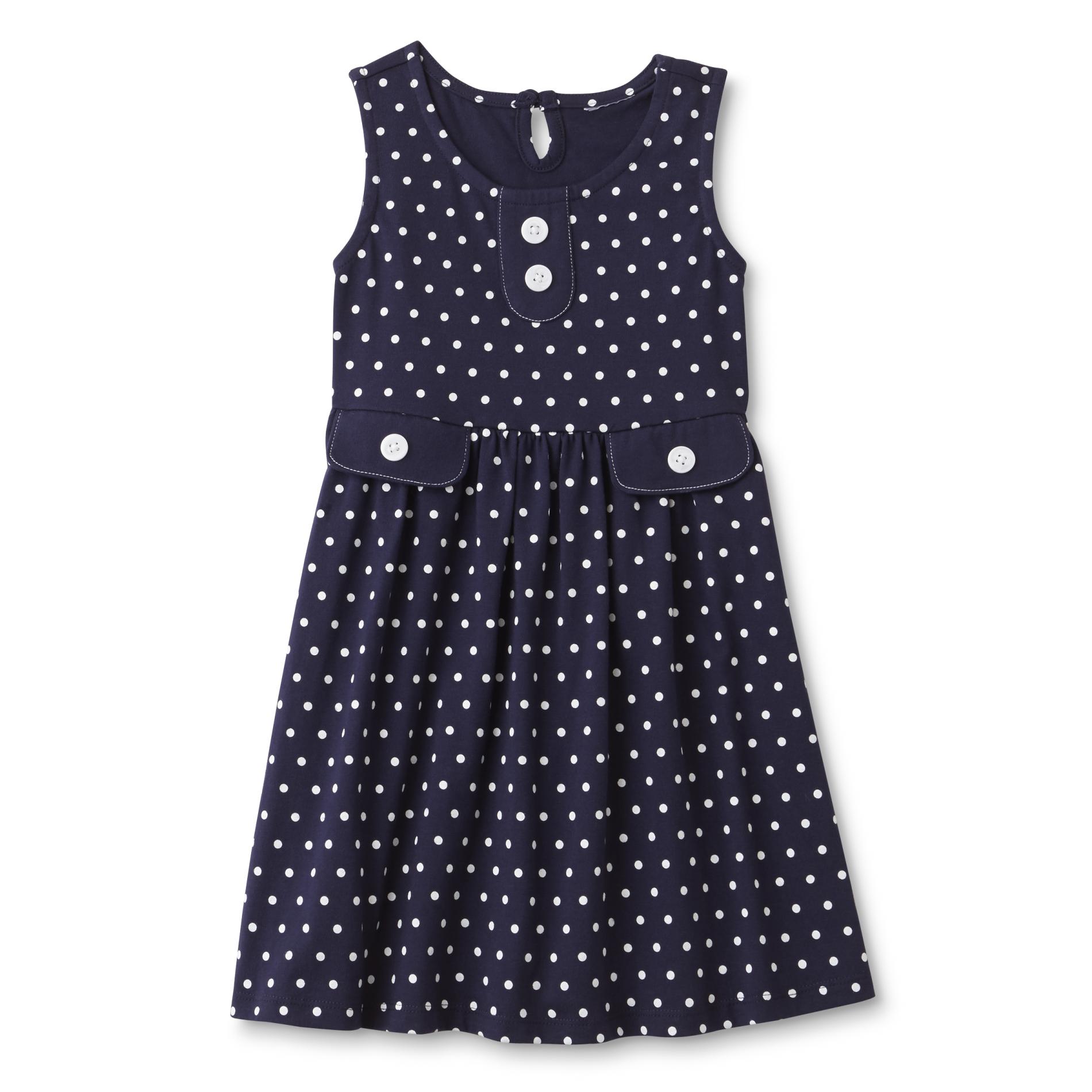 Toughskins Girls' Sleeveless Dress - Dots
