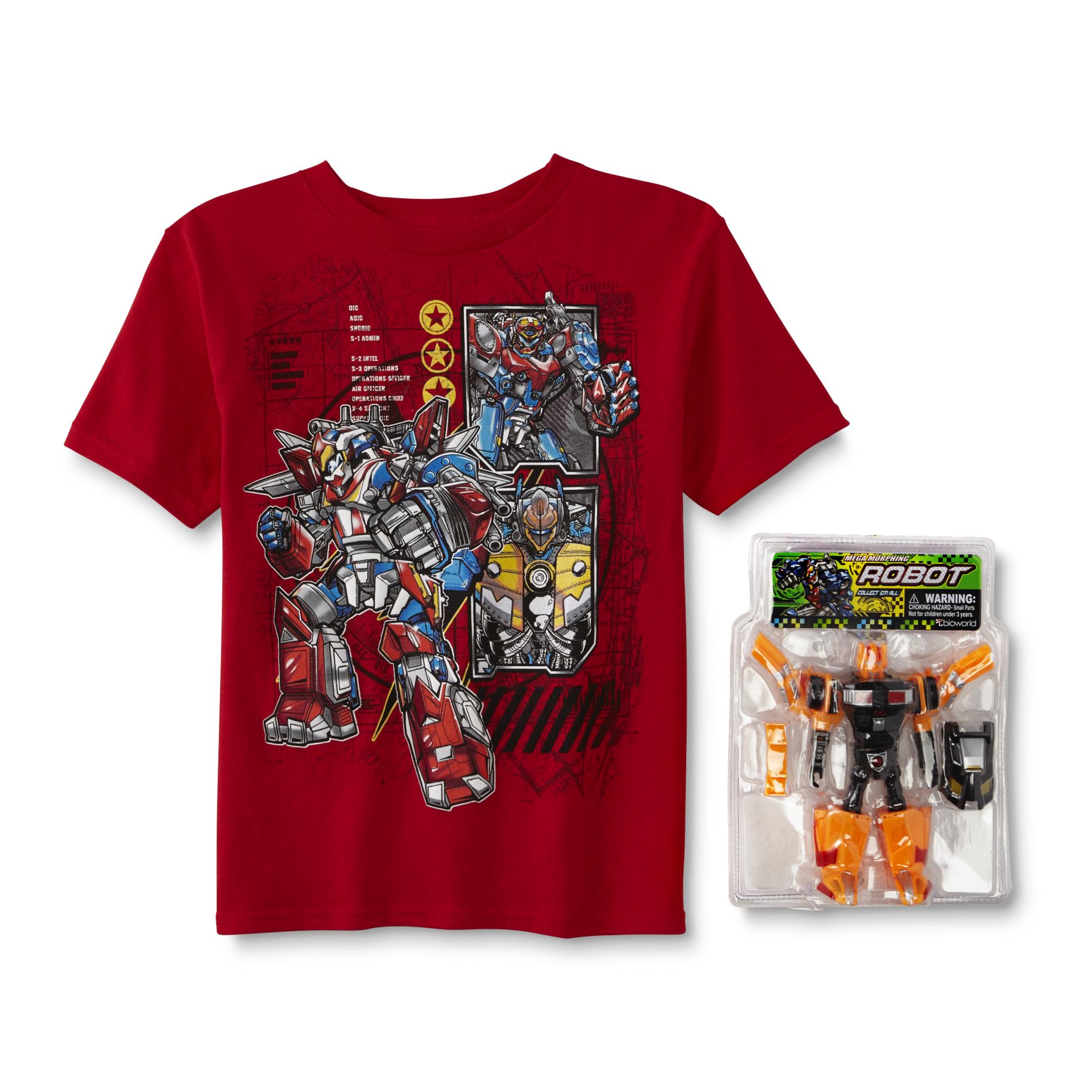 Boy's Graphic T-Shirt & Toy - Robot