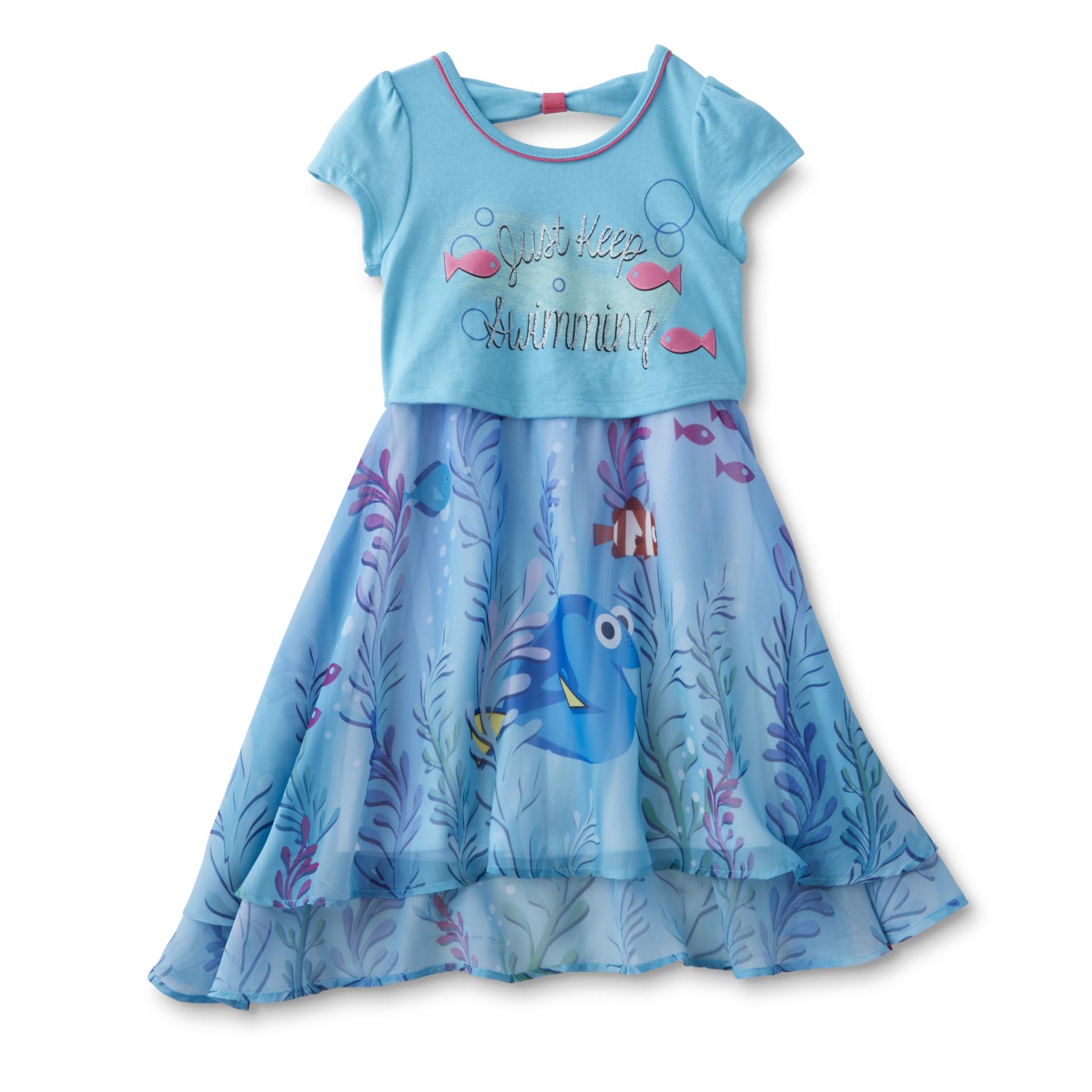 Disney Finding Dory Girl's Popover Dress