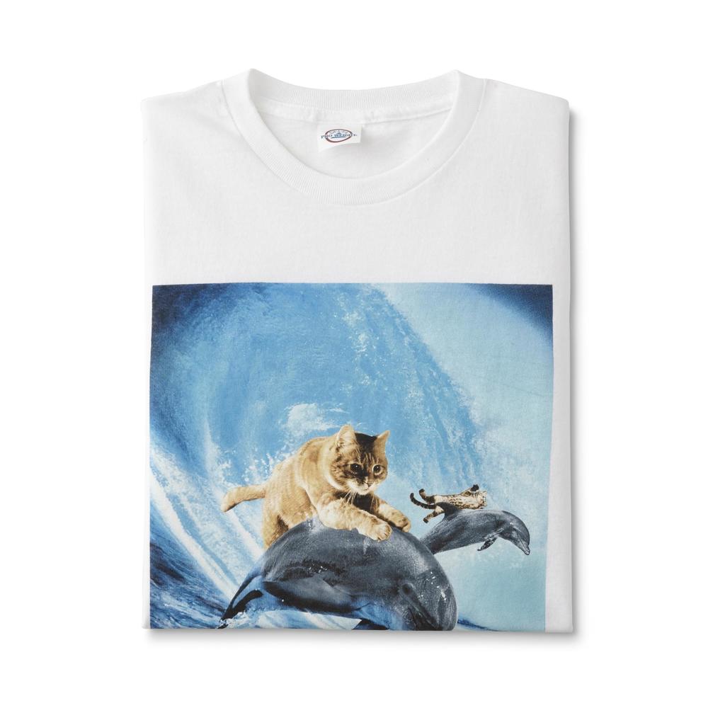 Young Men's Graphic T-Shirt - Cat & Dolphin