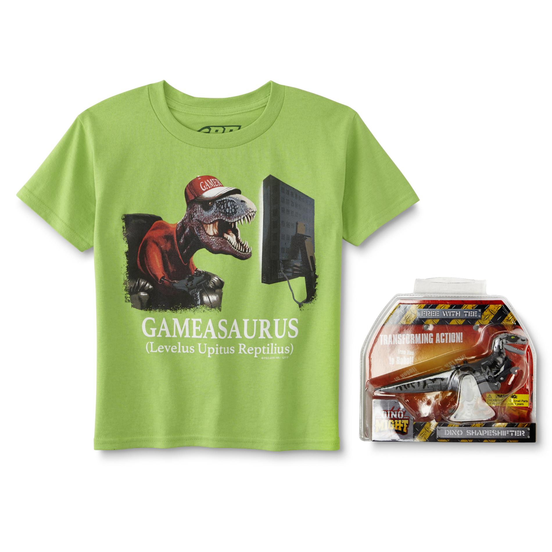 Rudeboyz Boy's T-Shirt & Toy - Dinosaur