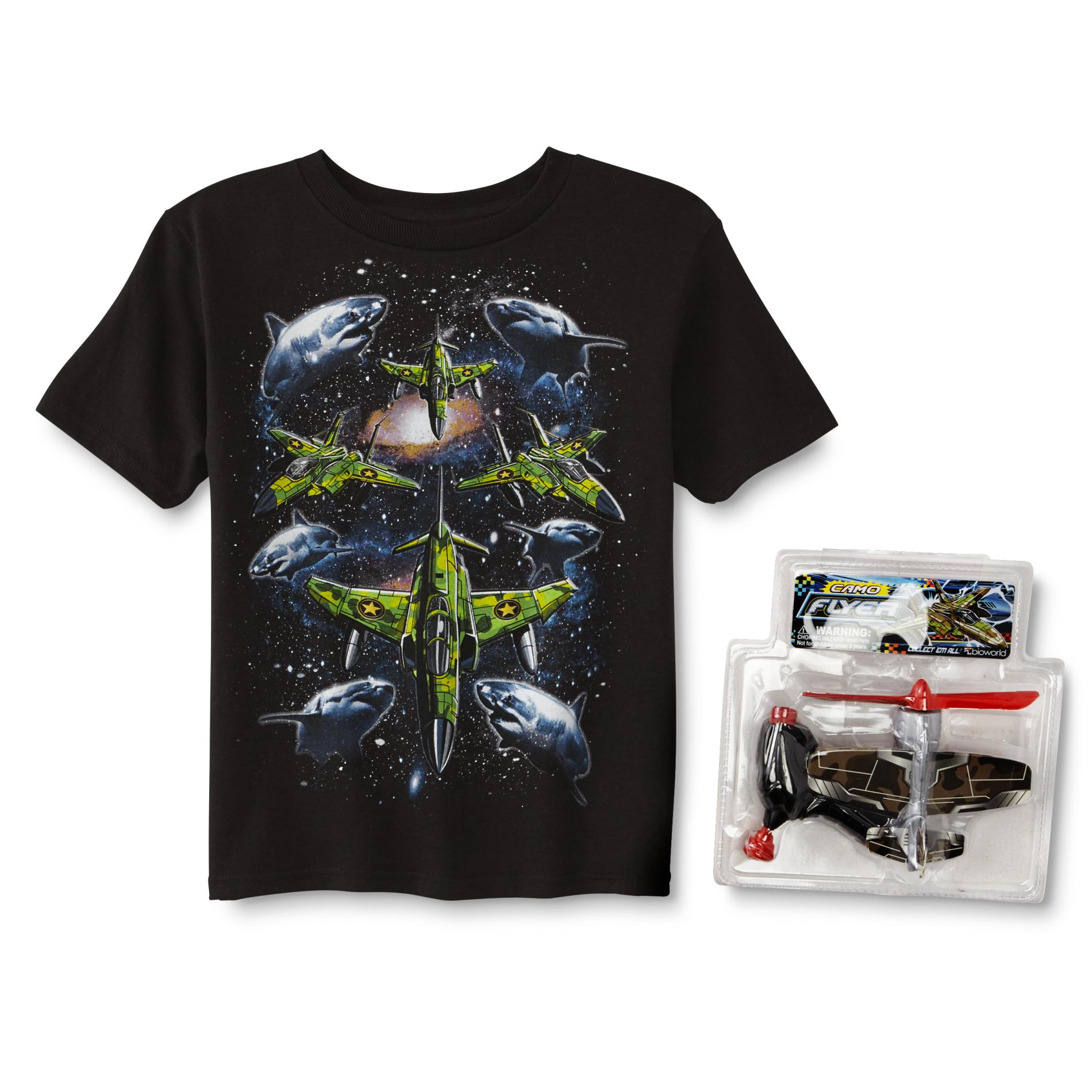 Boy's Graphic T-Shirt & Toy - Camo Flyer