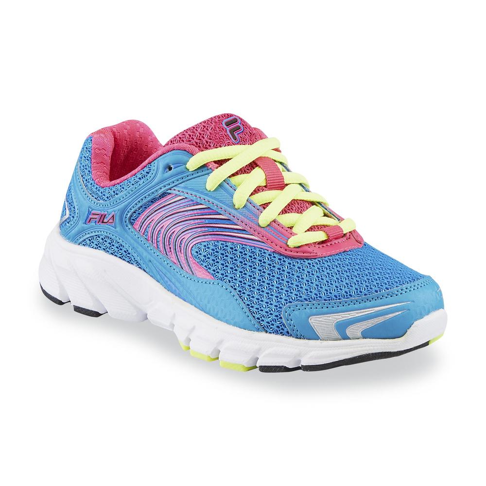 Fila Girl's Maranello Blue/Pink/Neon Yellow Running Shoe