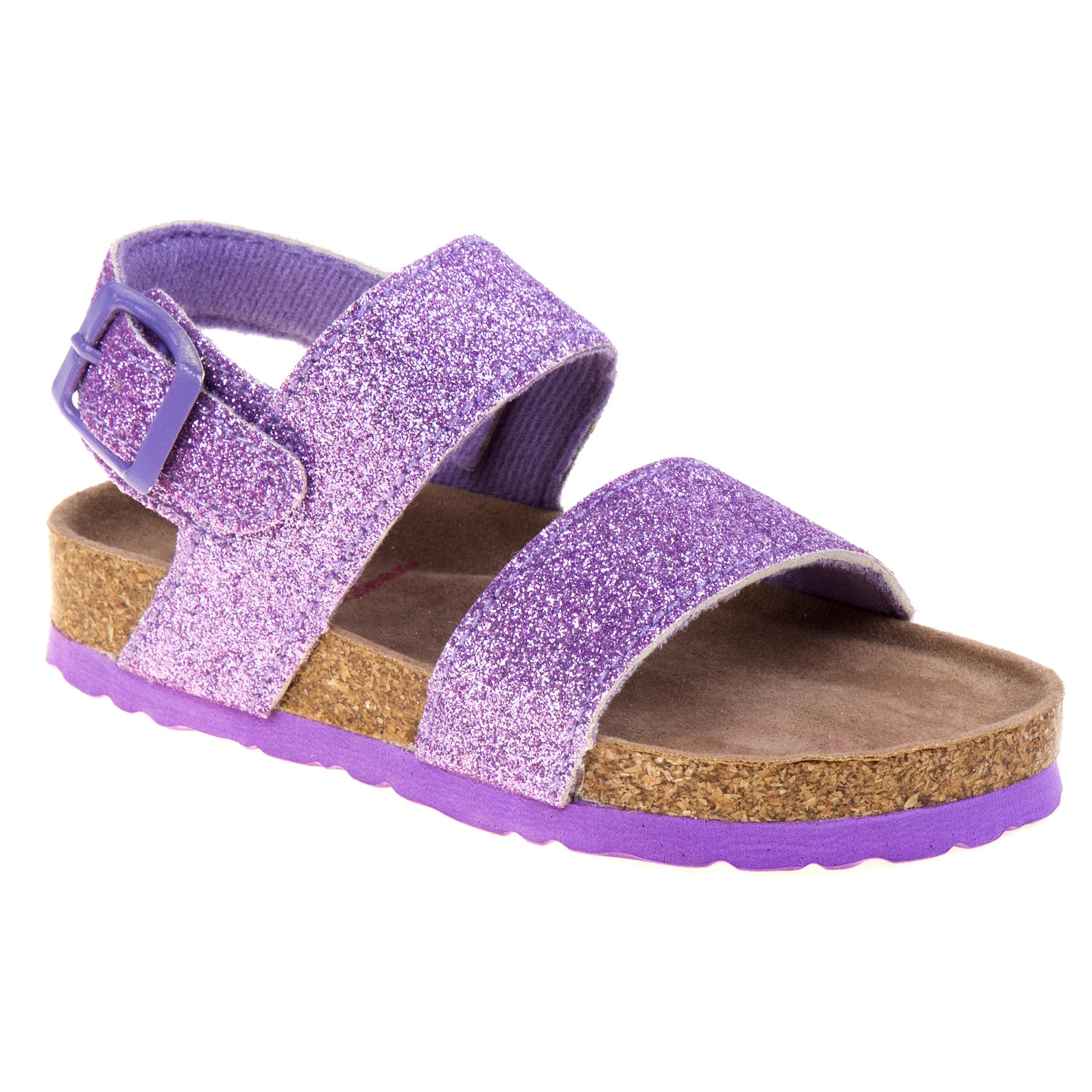 Rugged Bear Toddler Girl's Purple Footbed Sandal