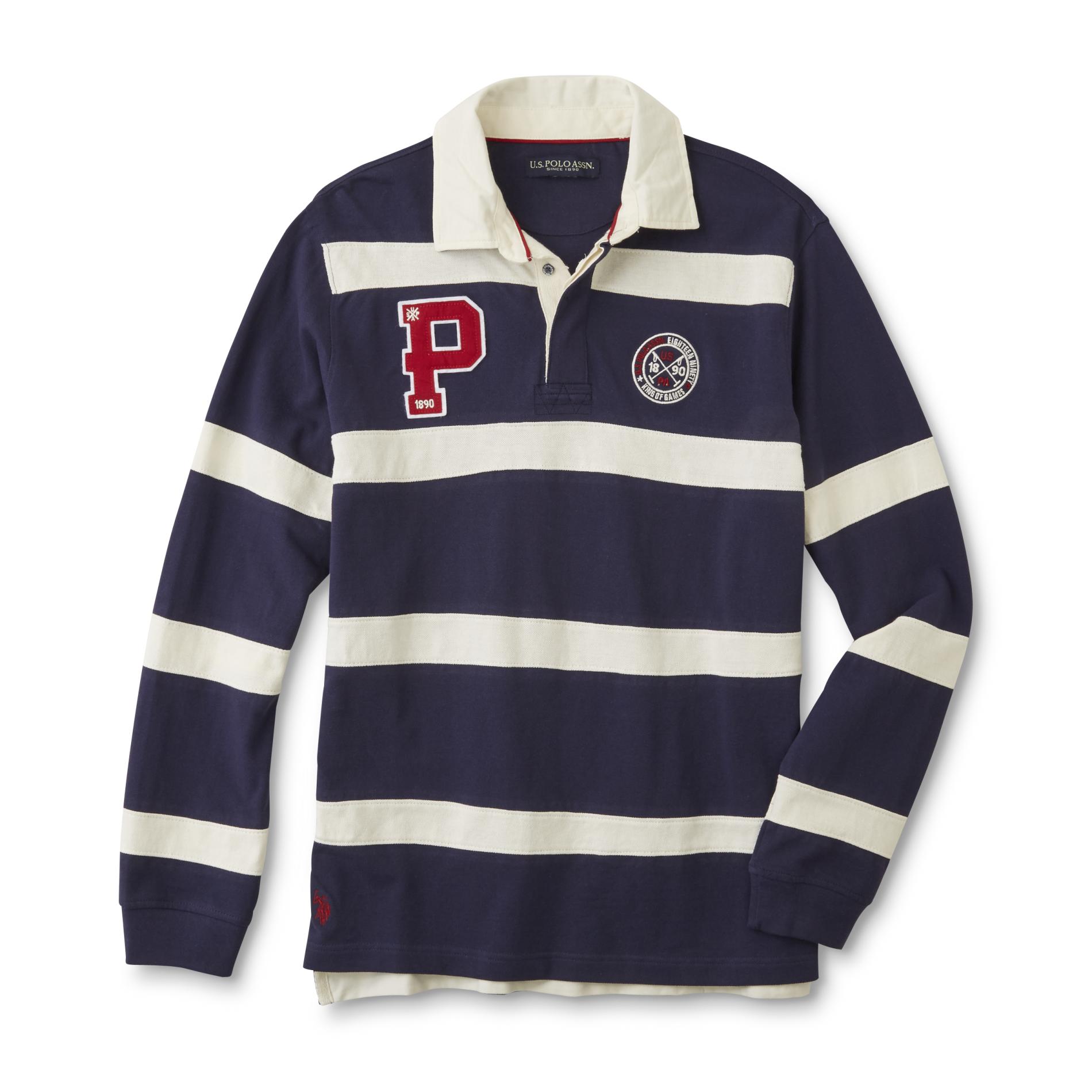 U.S. Polo Assn. Men's Long-Sleeve Rugby Shirt - Striped