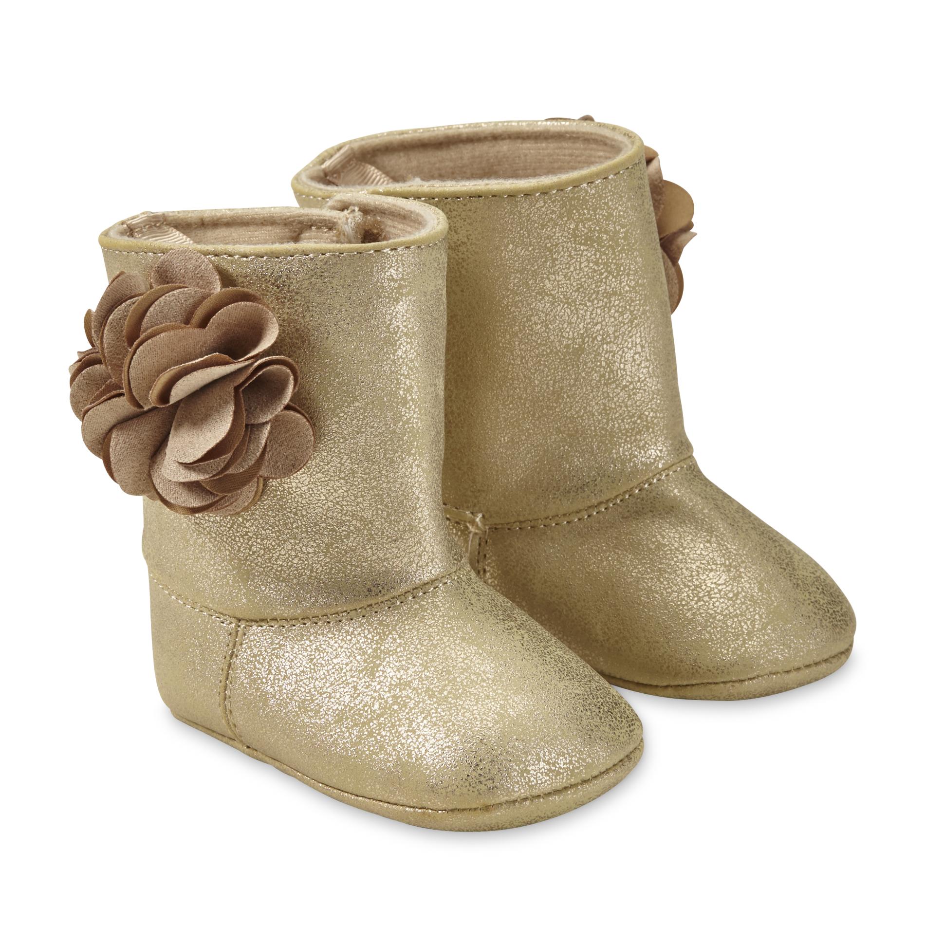 Little Wonders Baby Girls' Metallic Brown Boots