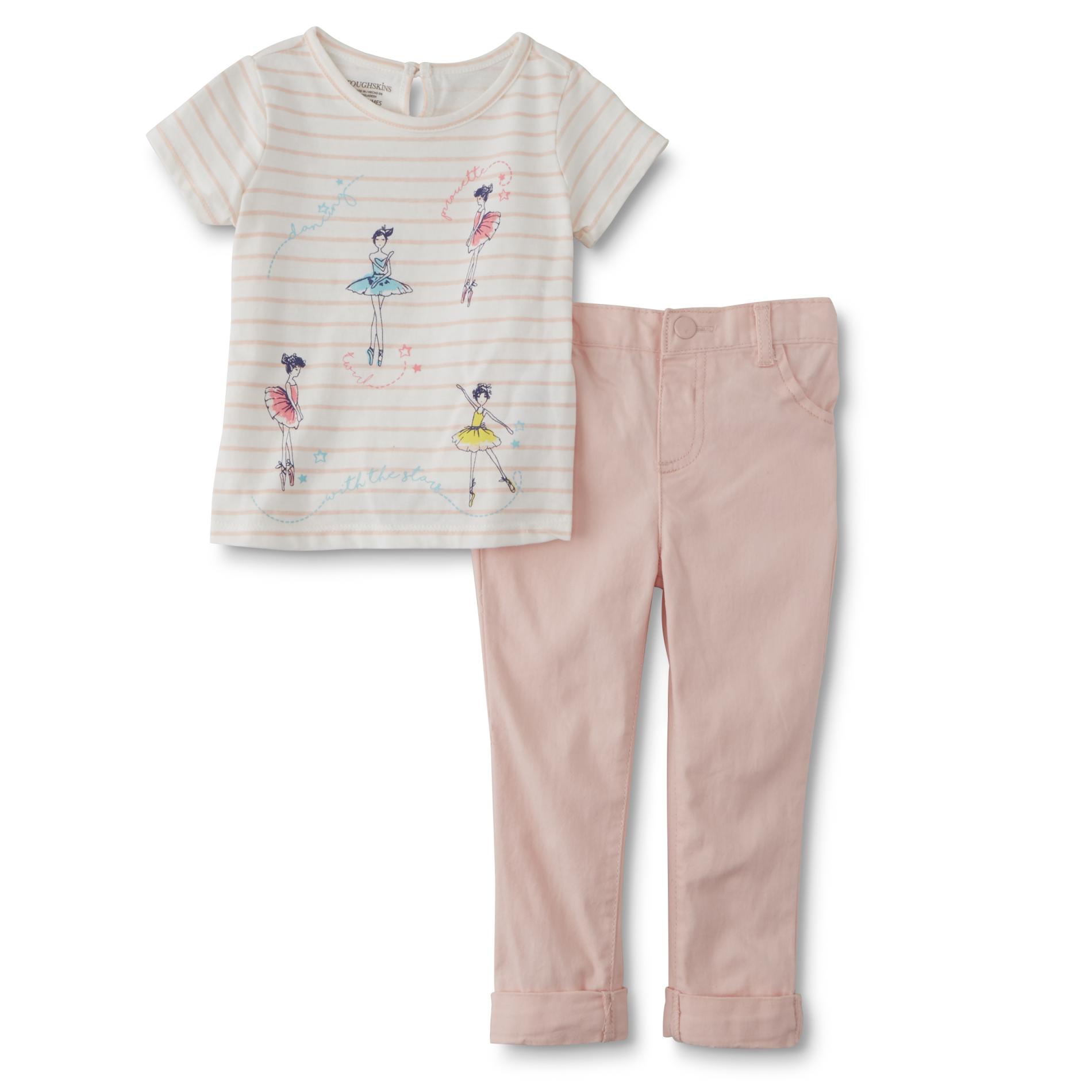 Toughskins Infant & Toddler Girls' Graphic T-Shirt & Pants - Ballerinas