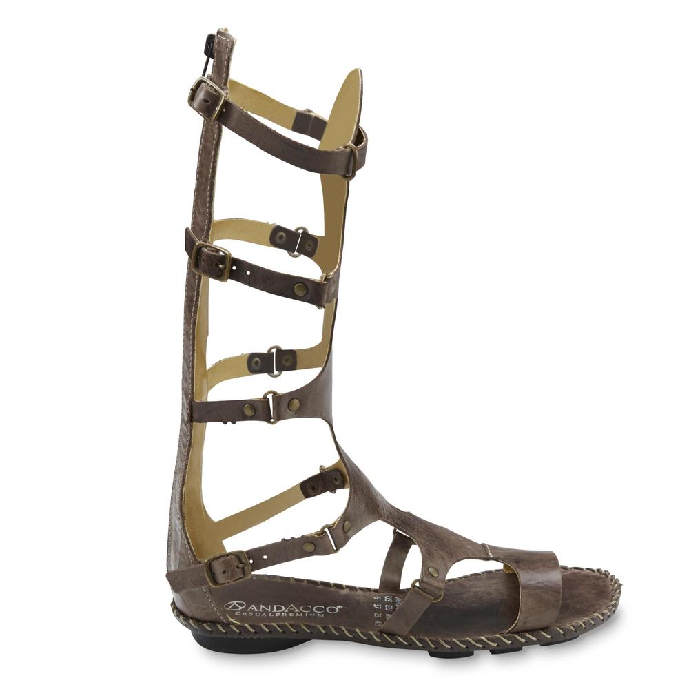 Andacco Women's Athena Brown Leather Gladiator Sandal