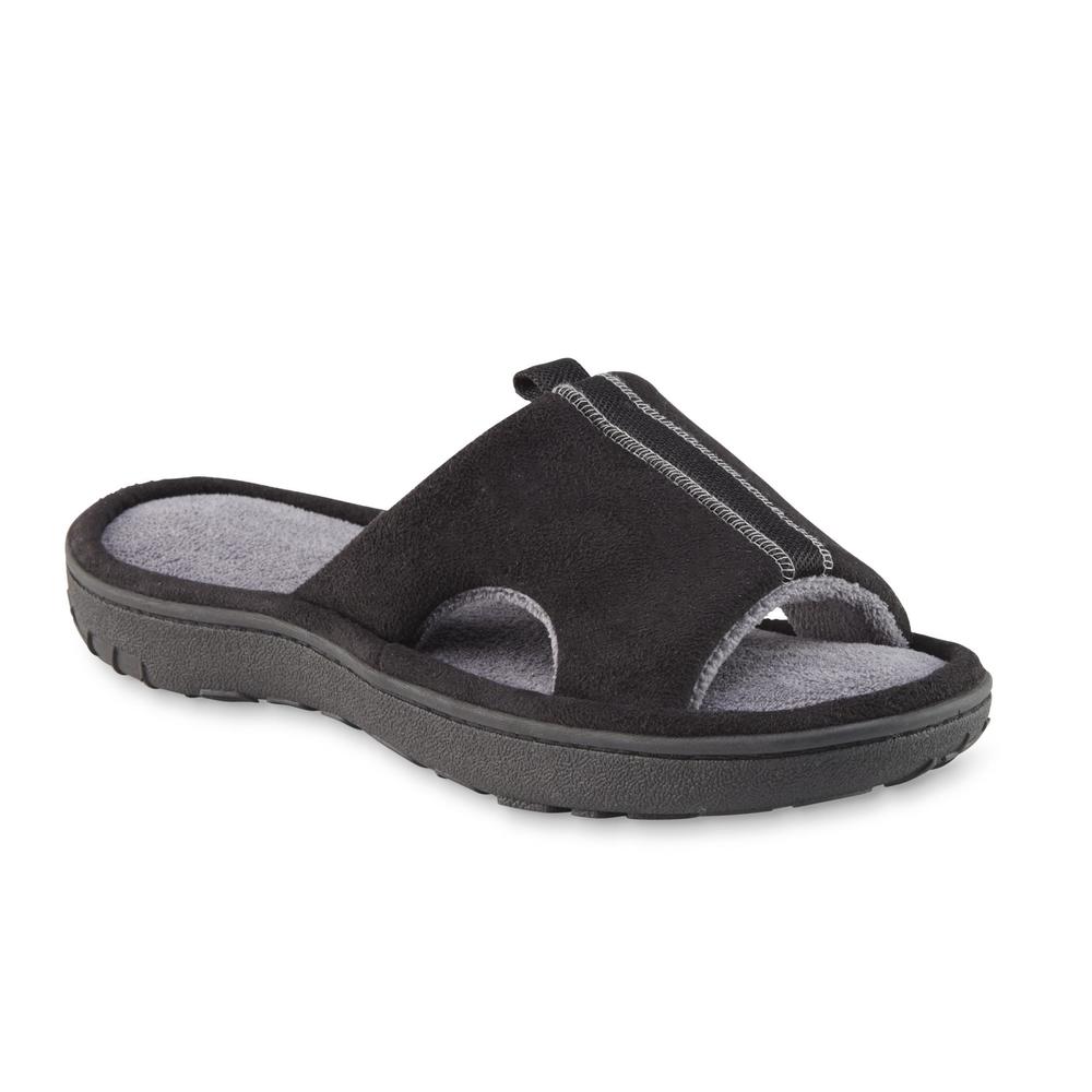 Isotoner Men's Kavon Black/Gray Slipper Sandal