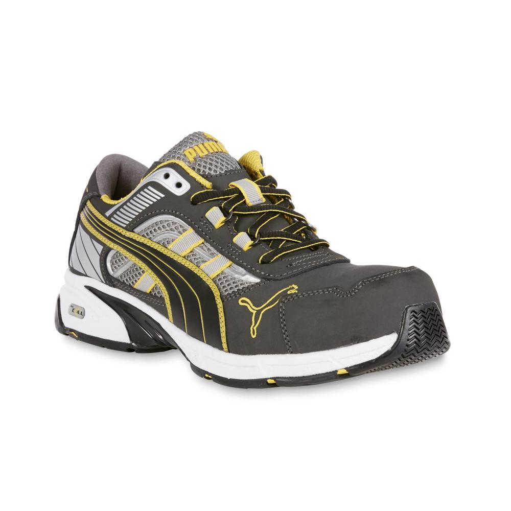 Puma Safety Men's Pace Low Static Dissipative Composite Toe Work Shoe- Gray/Yellow