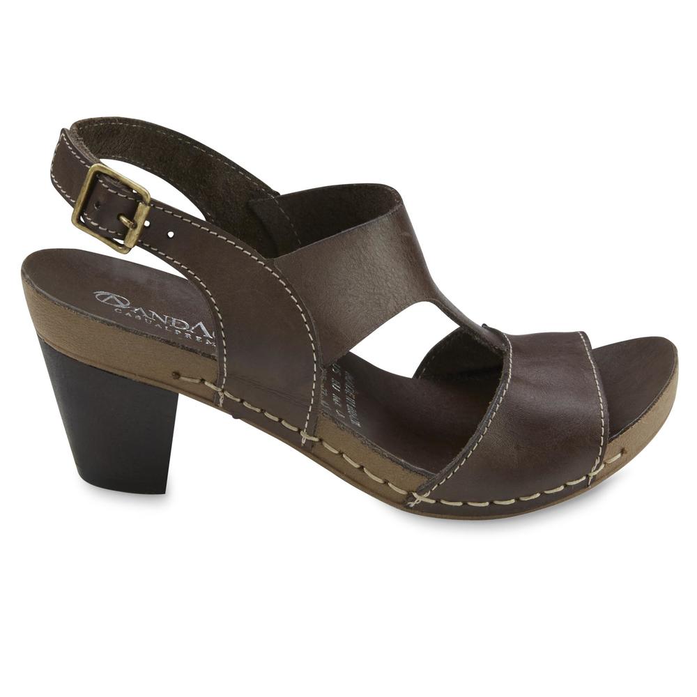 Andacco Women's Cecilia Leather Slingback Sandal - Brown
