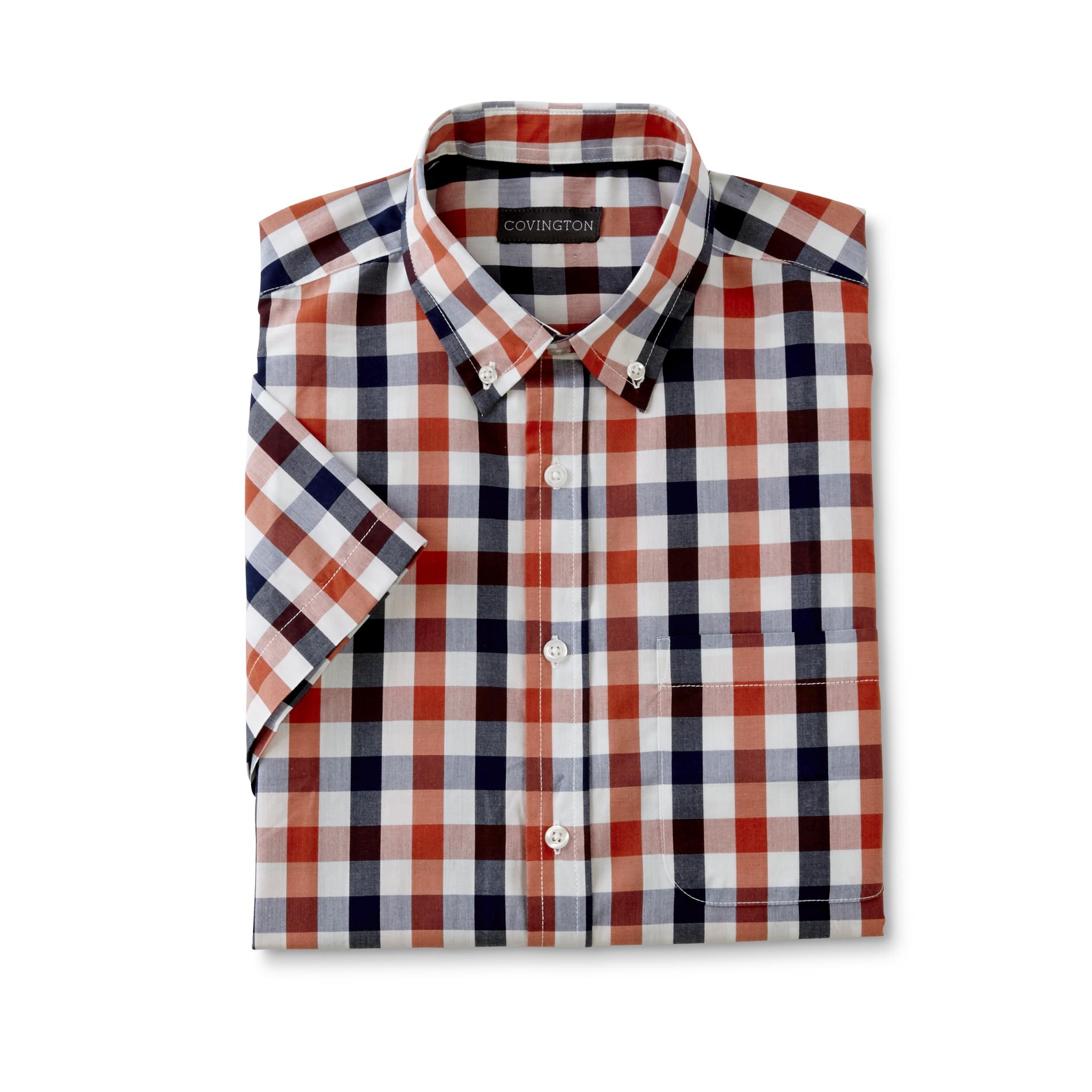Covington Men's Easy Care Button-Front Shirt - Checkered