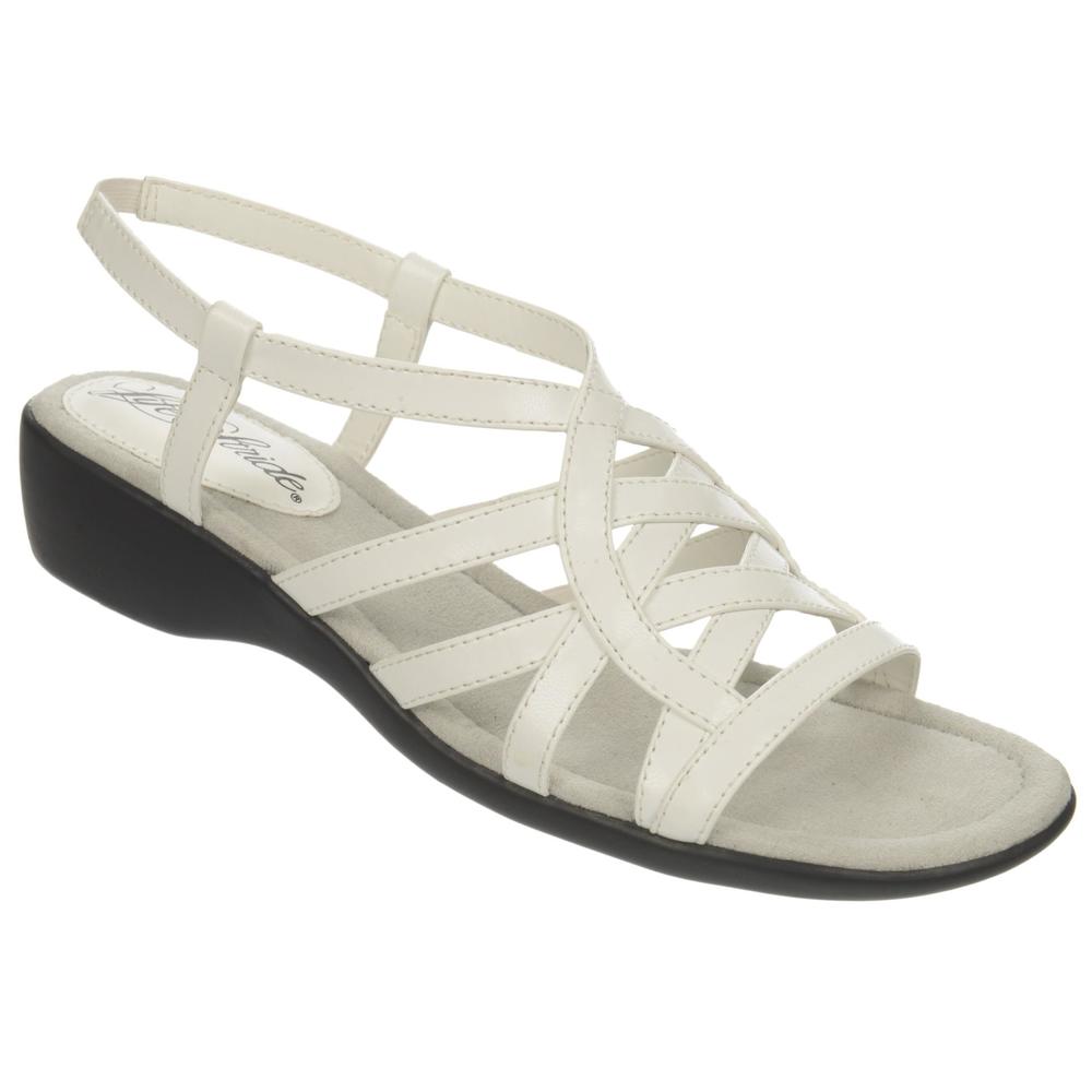 LifeStride Women's Tandie White Slingback Sandal - Wide Width Available