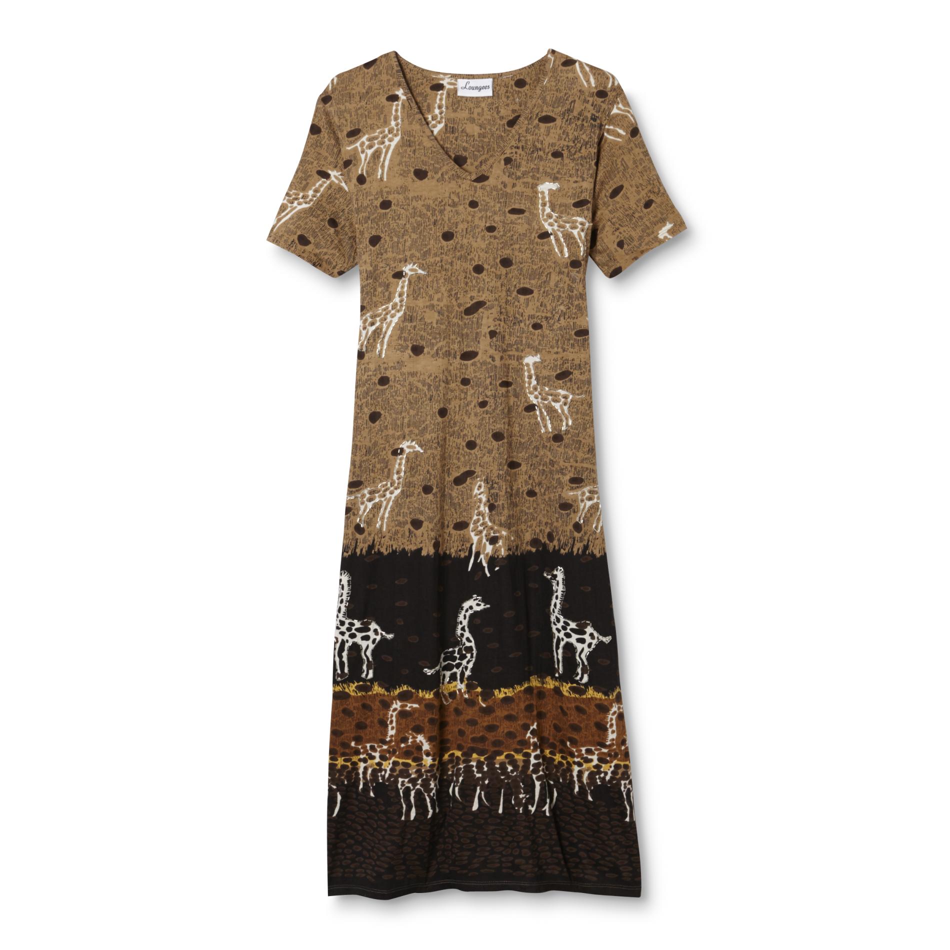 Loungees Women's Embellished Nightgown - Giraffe