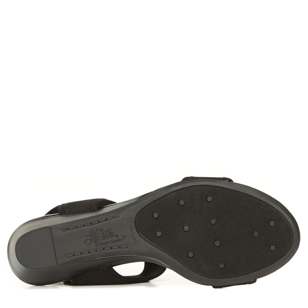 LifeStride Women's Yule Black Wedge Sandal - Wide Width Available