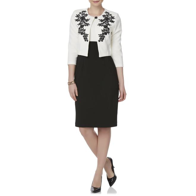 Danny & Nicole Women's Sleeveless Dress & Jacket Floral