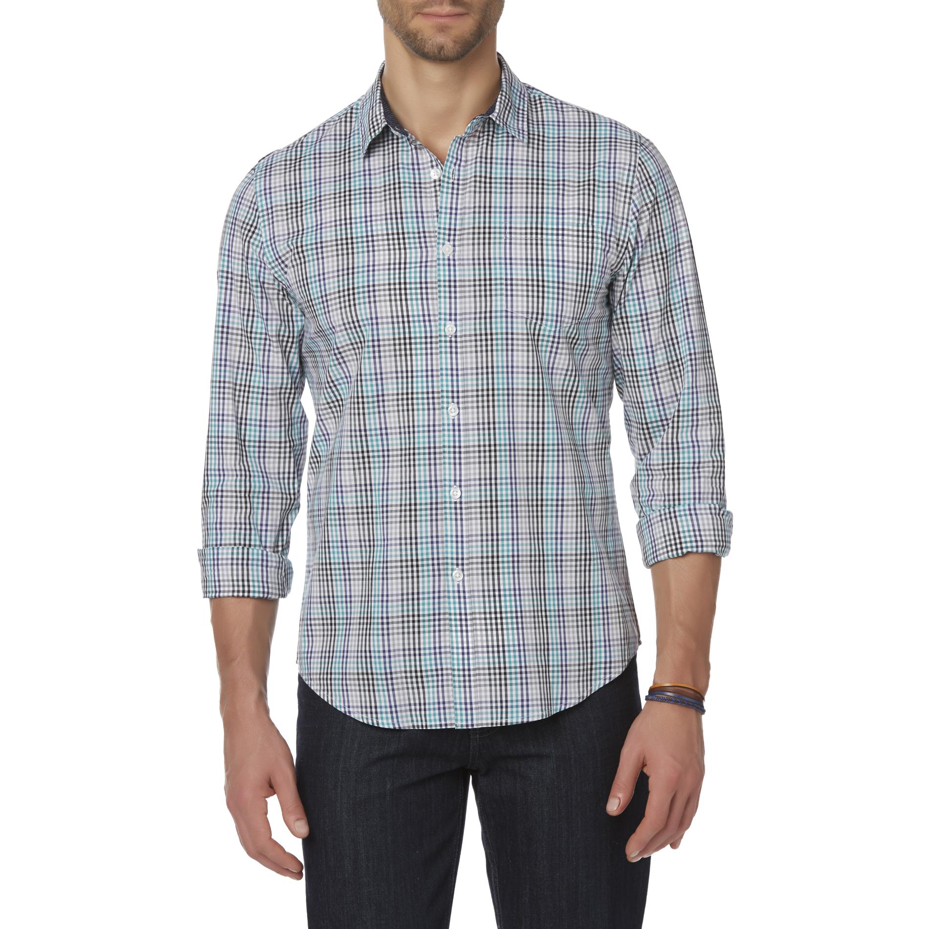 Structure Men's Long-Sleeve Button-Front Shirt - Checkered