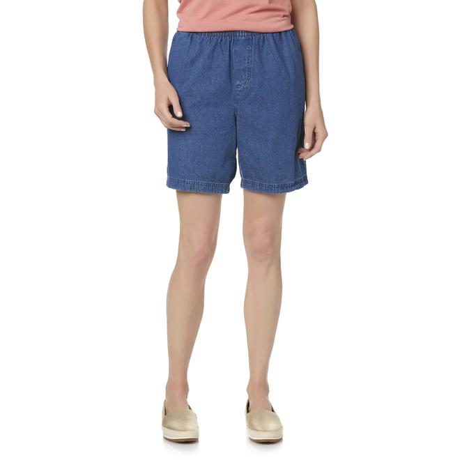 Basic Editions Women's Stretch Waist Denim Shorts