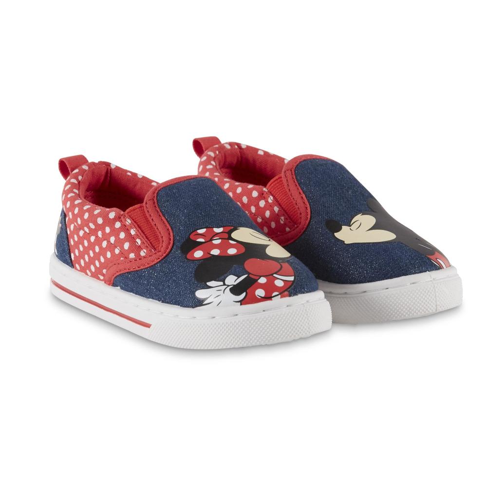 Disney Toddler Girls' Mickey & Minnie Mouse Sneaker - Denim Blue