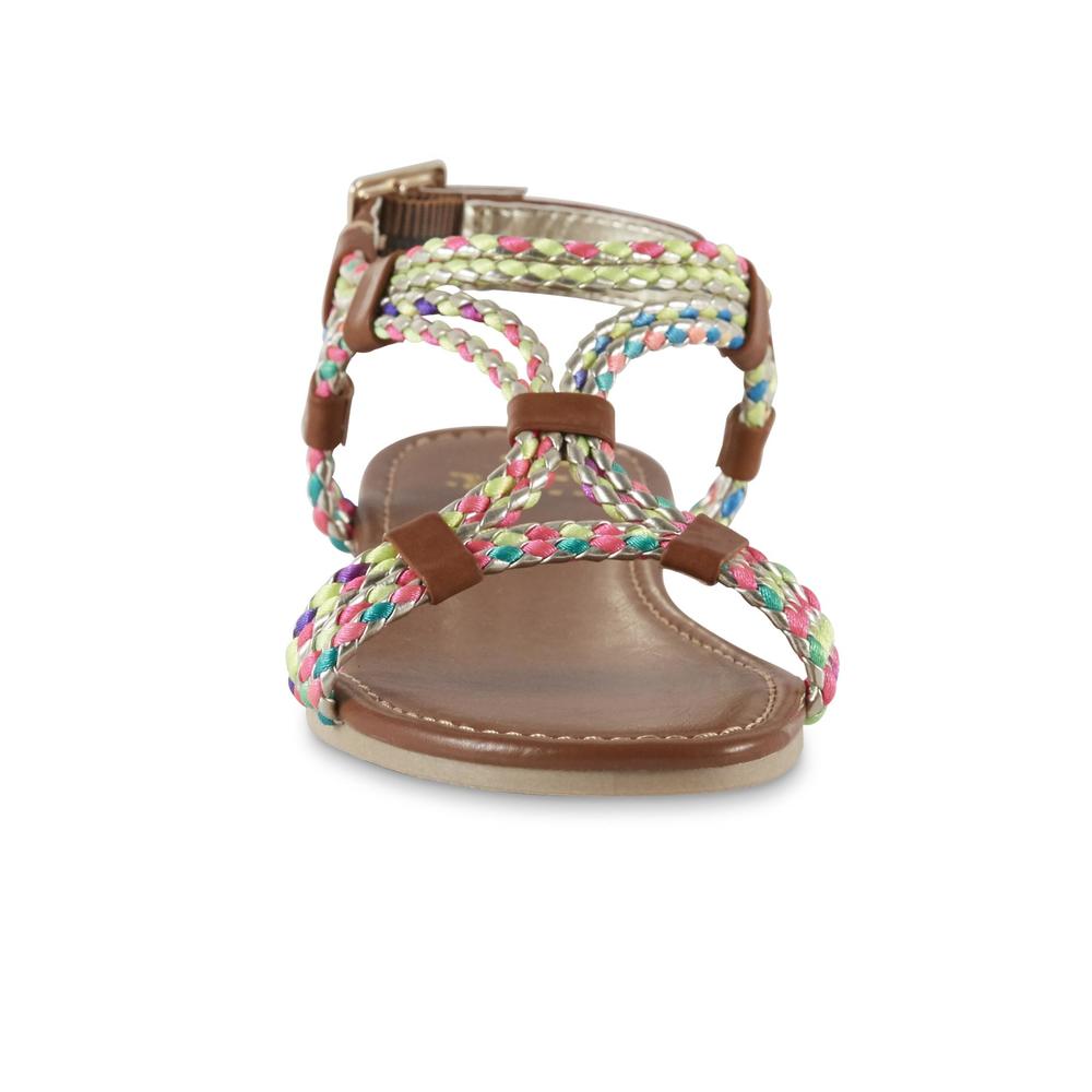 CRB Girl Youth Girls' Campy Braided Sandal - Brown Multi