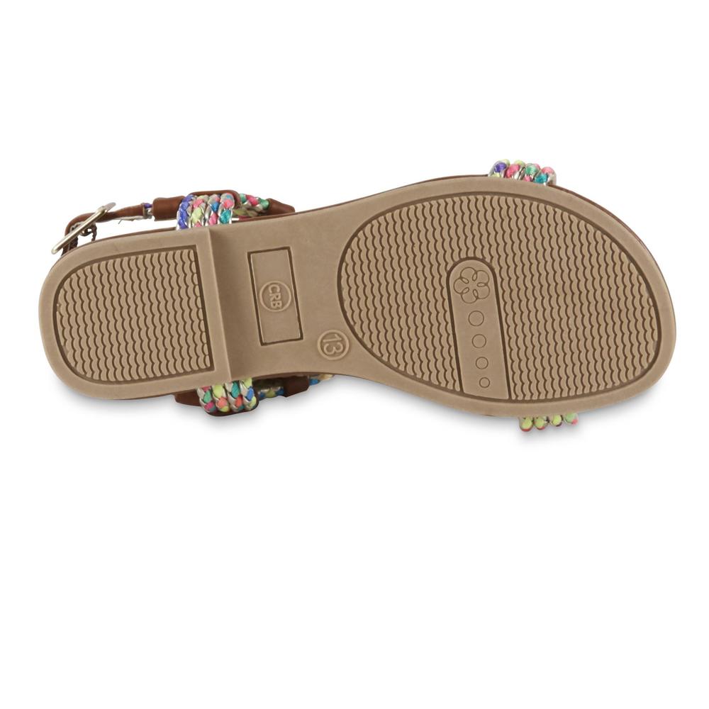 CRB Girl Youth Girls' Campy Braided Sandal - Brown Multi