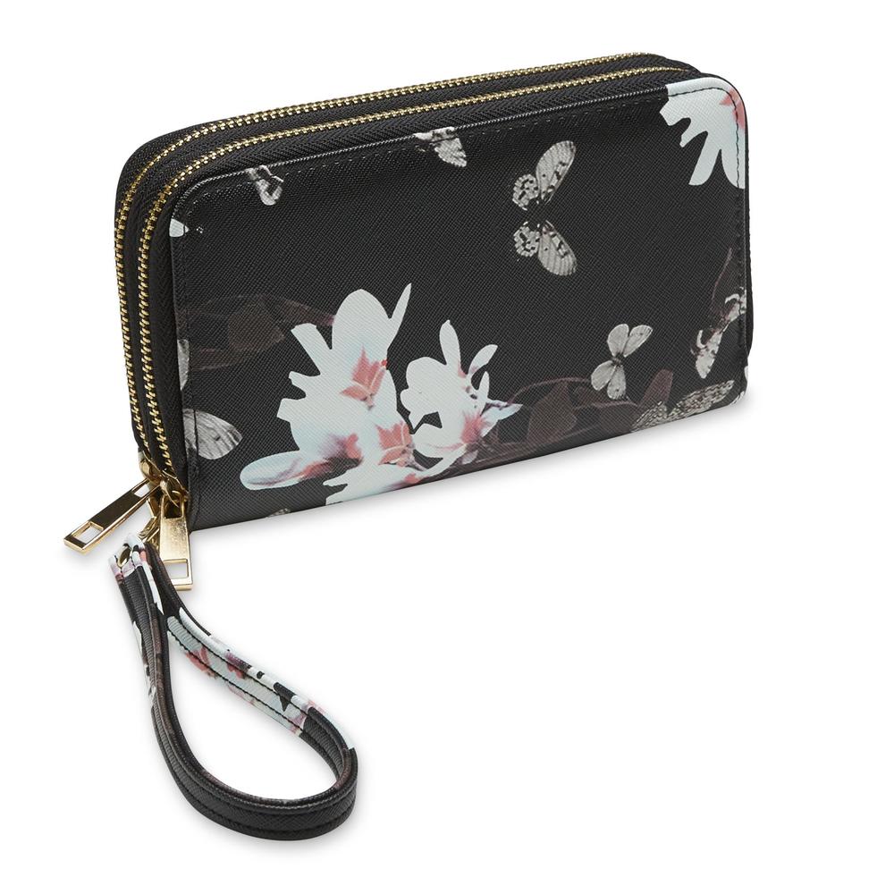 Women's Double-Zipper Wallet - Floral