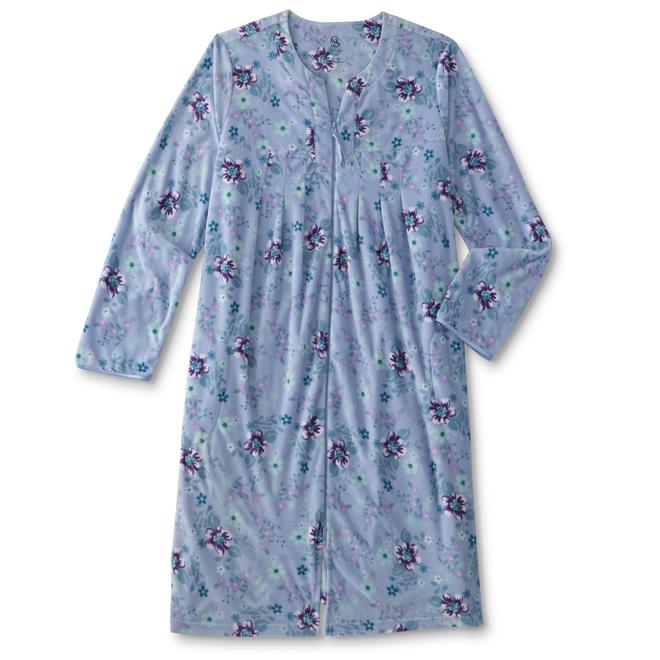 Granada Women's Fleece Duster Robe Floral