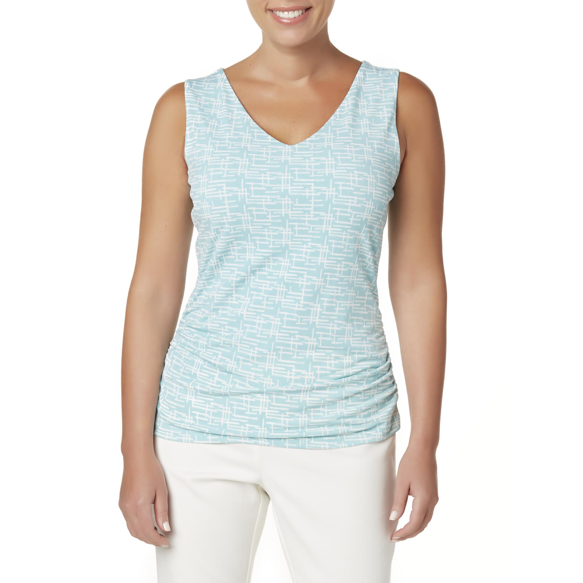 Simply Styled Women's Printed Tank Top - Crosshatch
