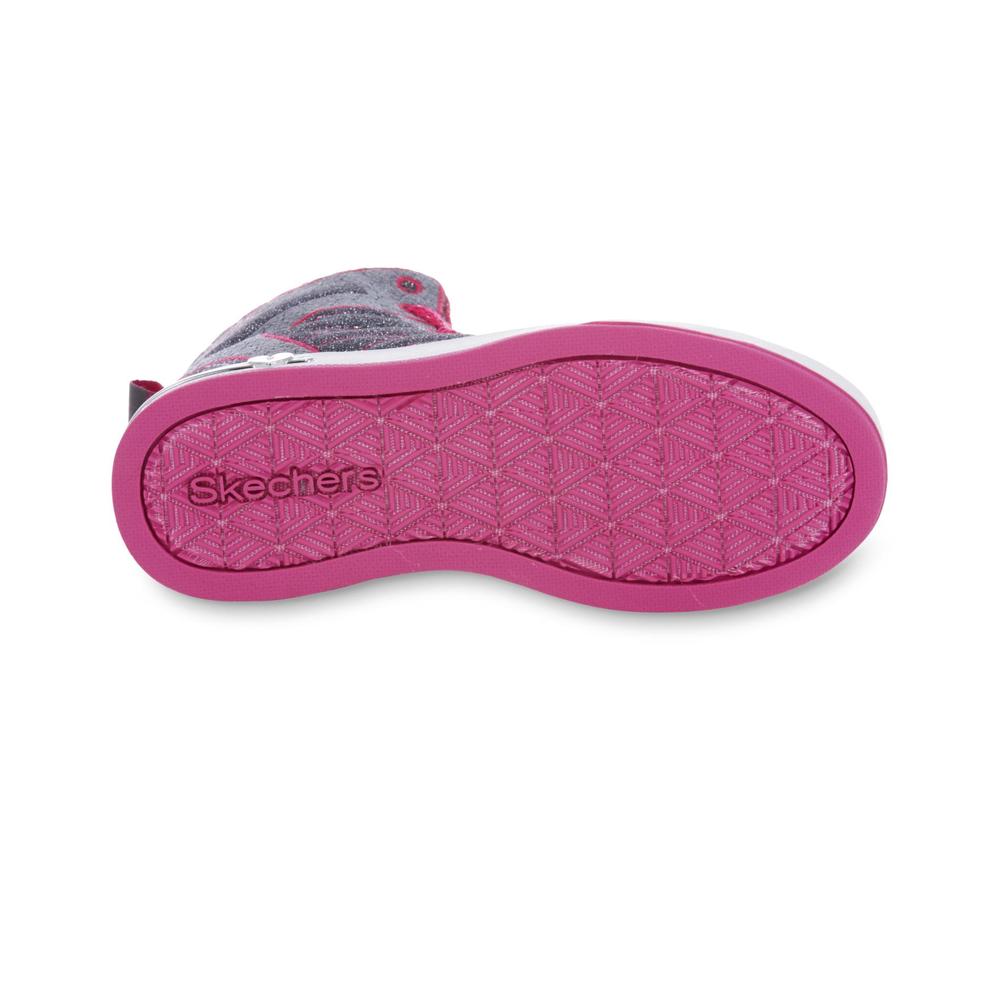 Skechers Girl's Shoutouts - Glitzy Ritz Gray/Pink/Glitter Sneaker