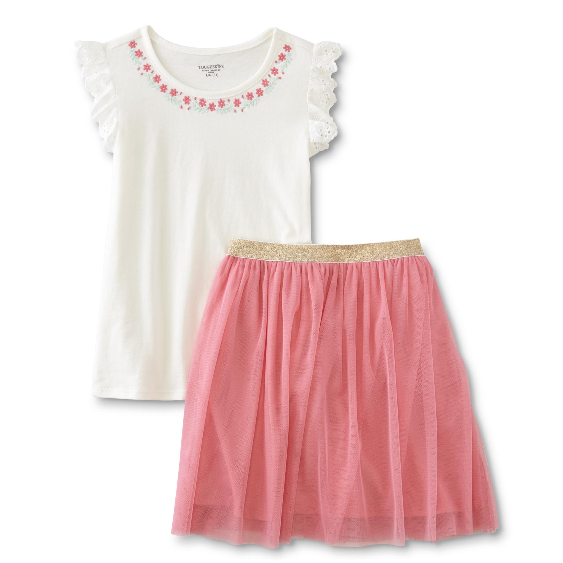 Toughskins Girls' T-Shirt & Skirt - Floral