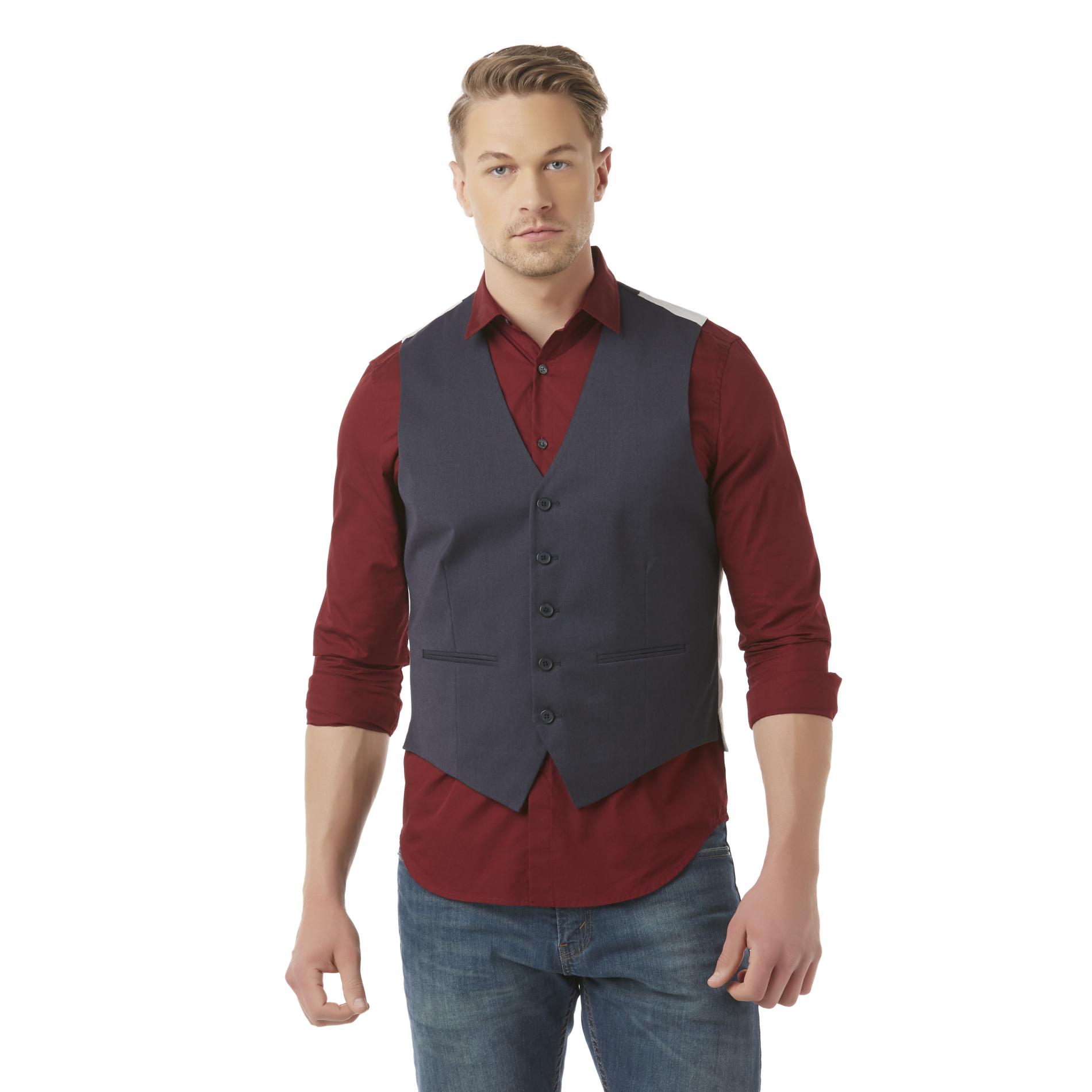 Arrow Men's Modern Fit Dress Vest - Blue | Shop Your Way ...
