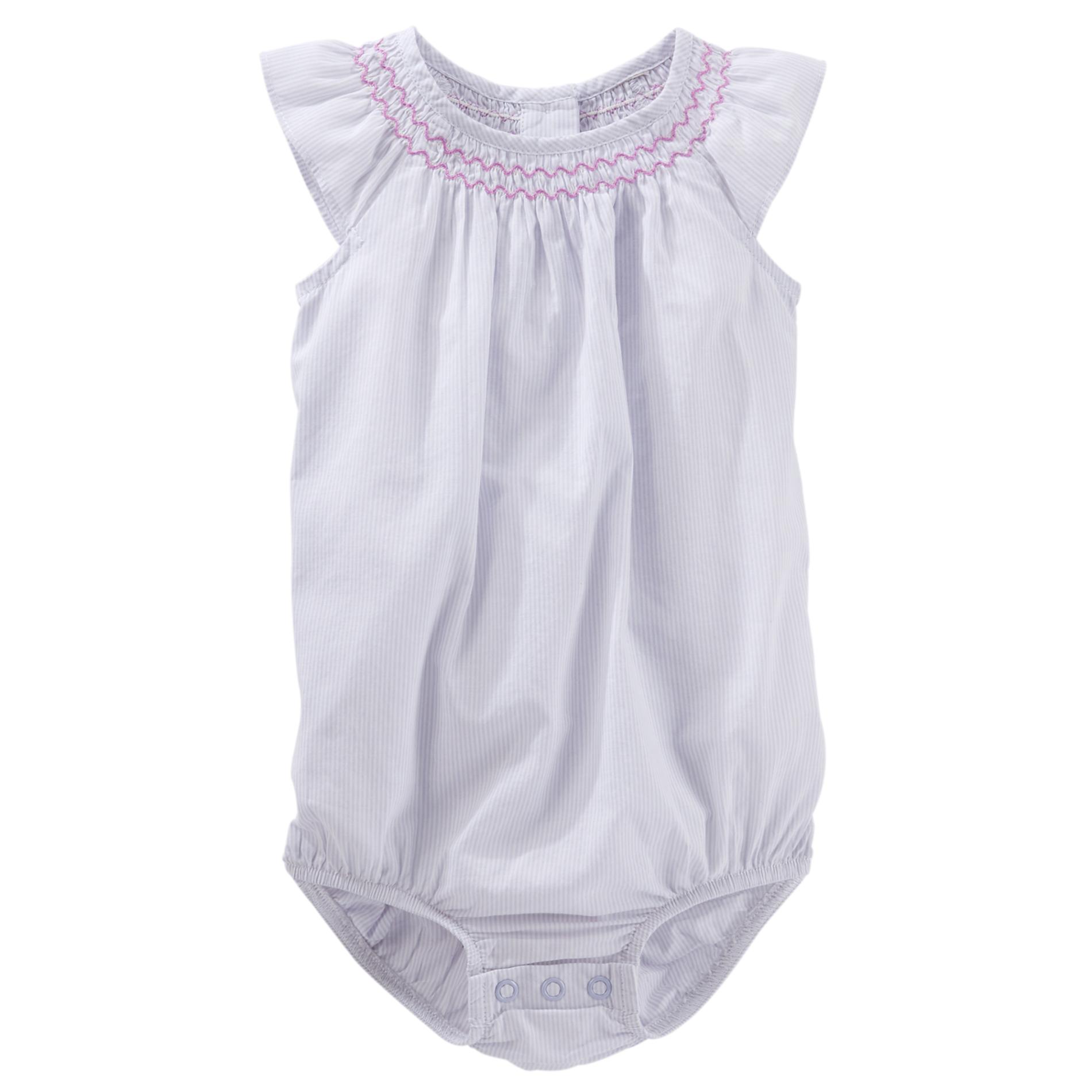 OshKosh Newborn & Infant Girl's Smocked Bodysuit - Pinstripe