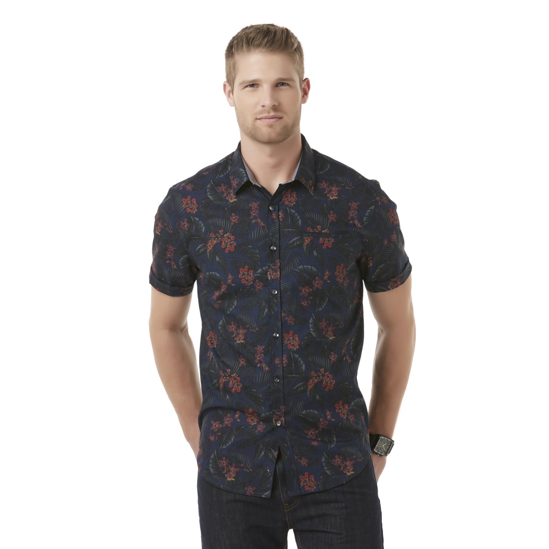 Structure Men's Button-Front Shirt - Tropical Floral