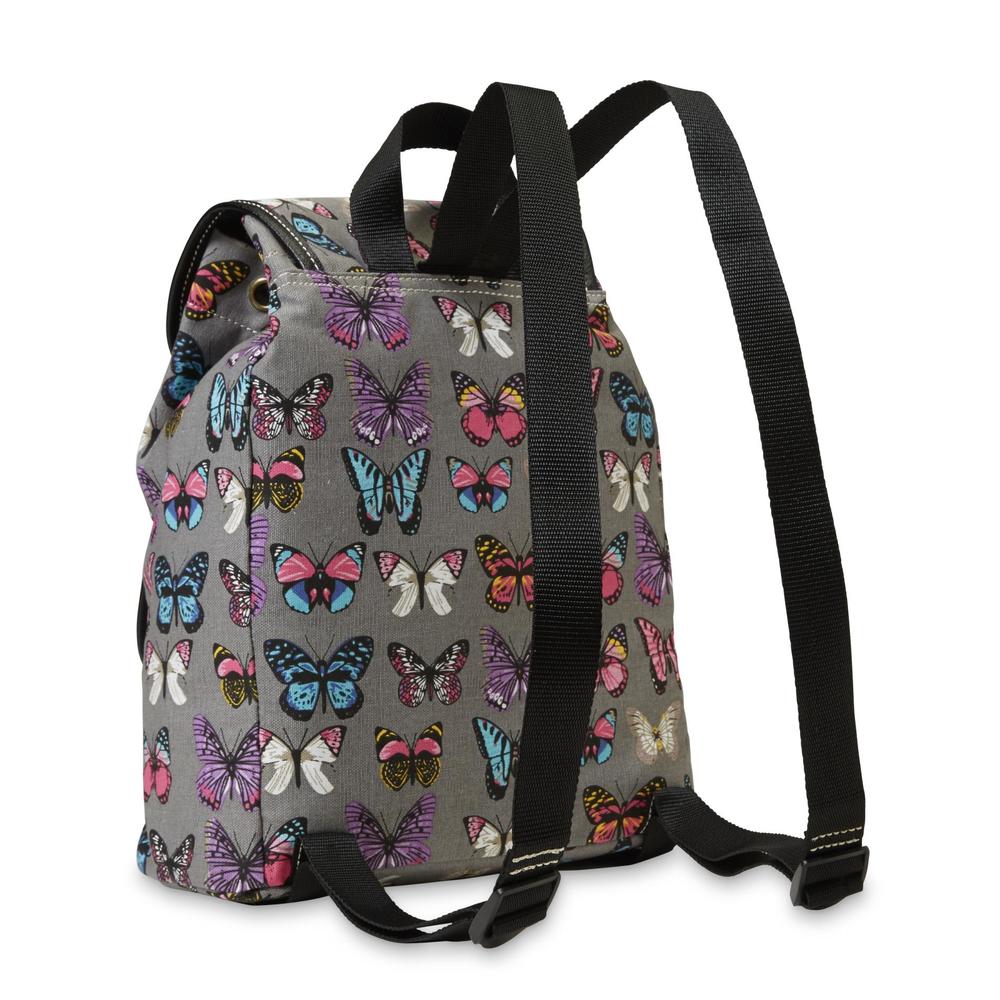 Women's Mini Canvas Backpack - Butterflies