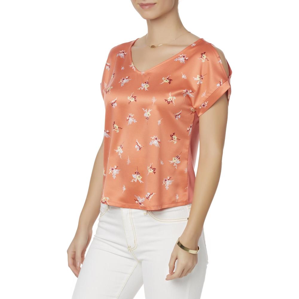 Simply Styled Women's Cold Shoulder Top - Floral