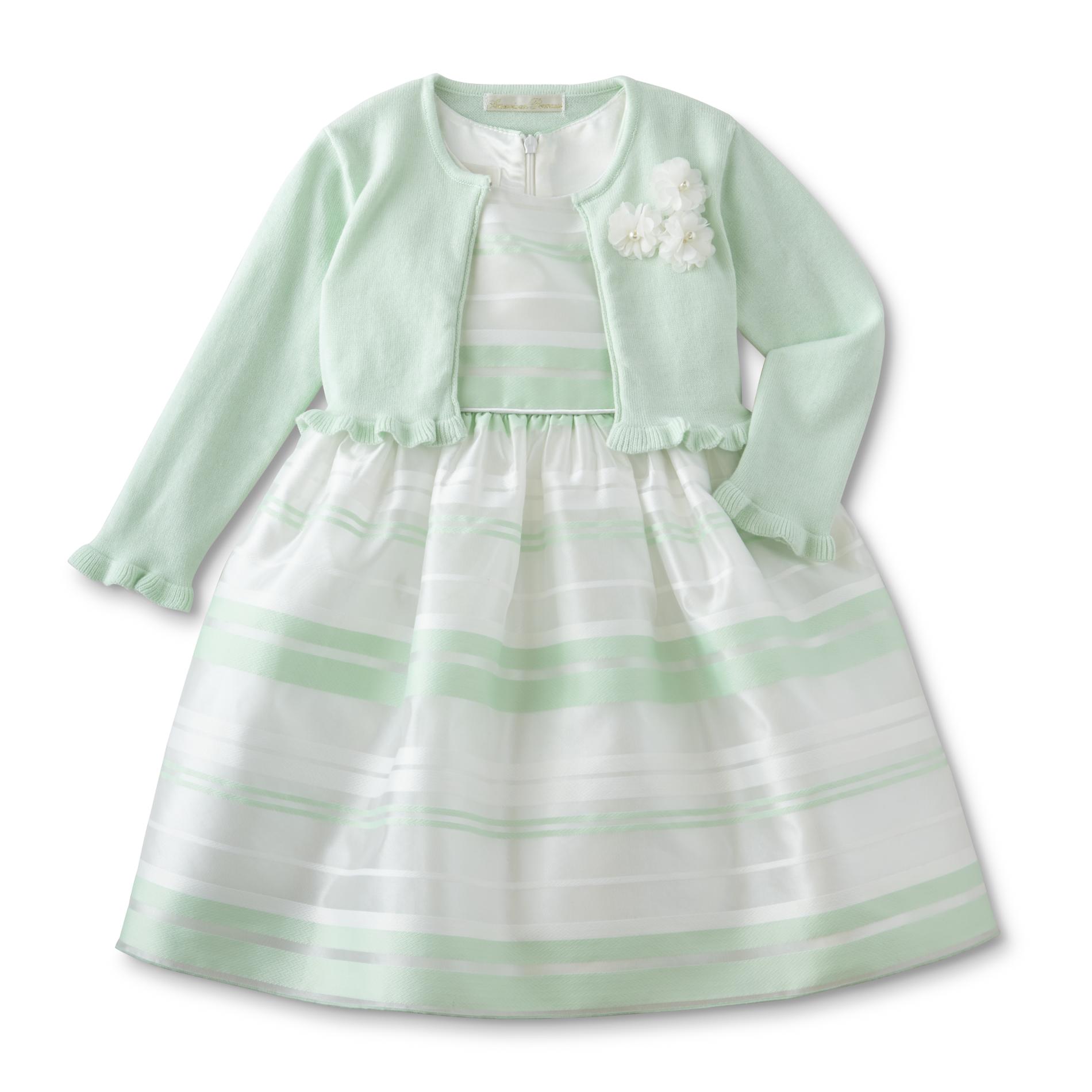 American Princess Infant Girls' Occasion Dress & Shrug - Striped
