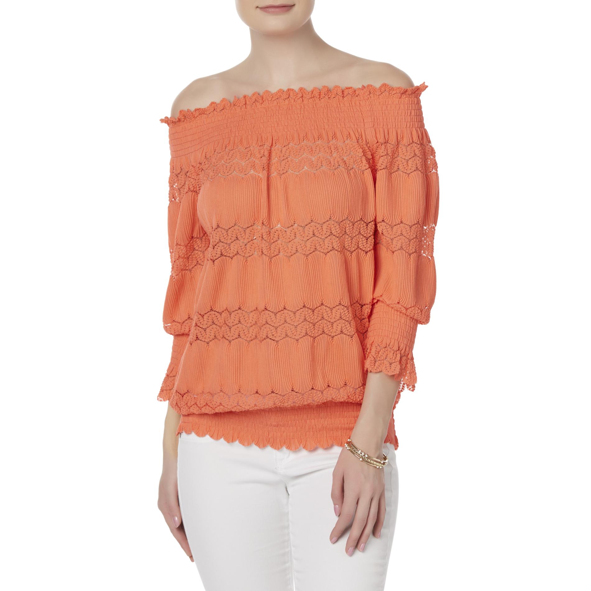 Simply Styled Women's Off-the-Shoulder Peasant Top