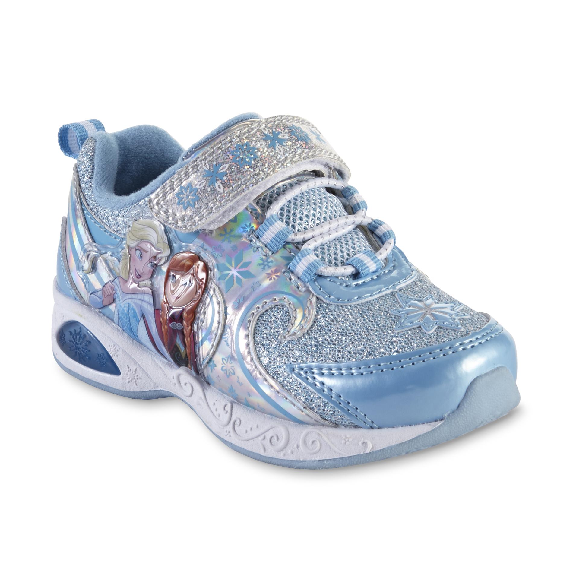 Disney Toddler Girls' Frozen LightUp Athletic Shoe Blue/Silver