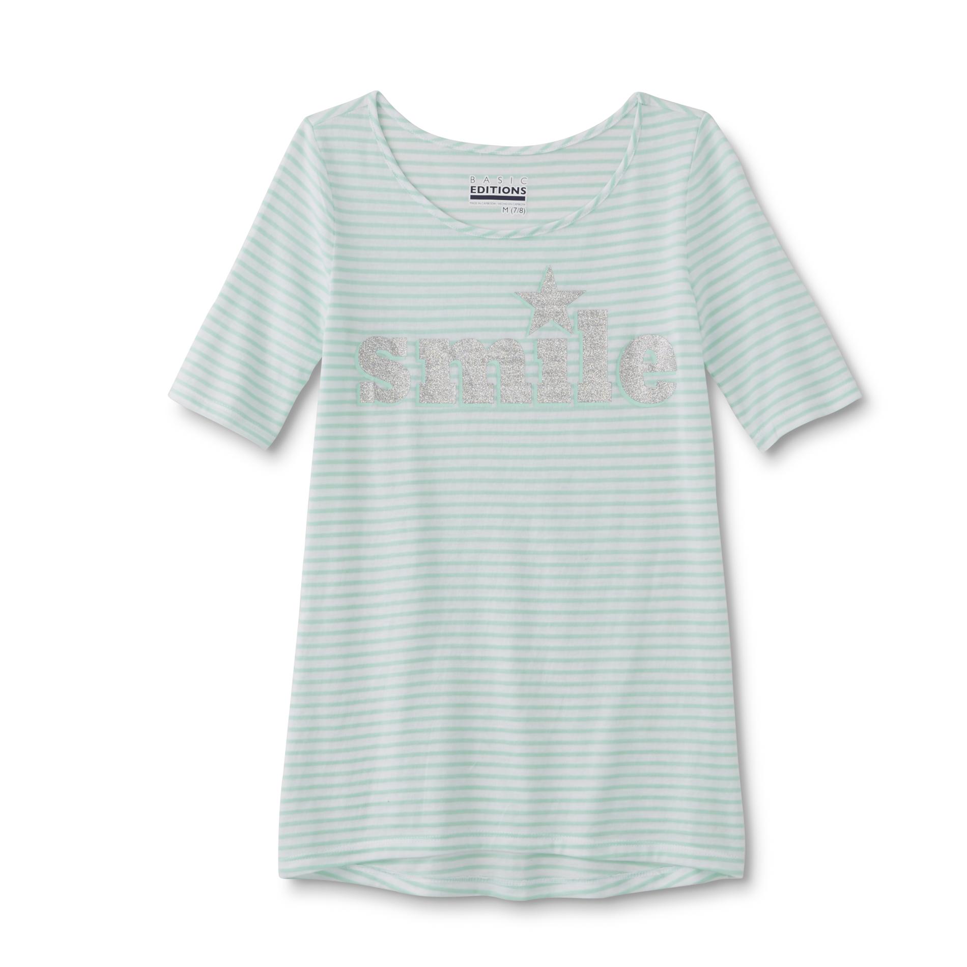 Basic Editions Girl's Graphic T-Shirt - Smile