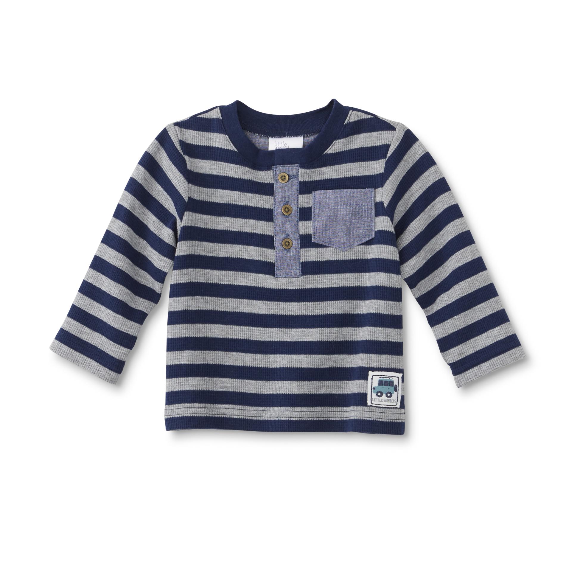 Little Wonders Newborn & Infant Boy's Thermal Pocket Henley Shirt - Striped
