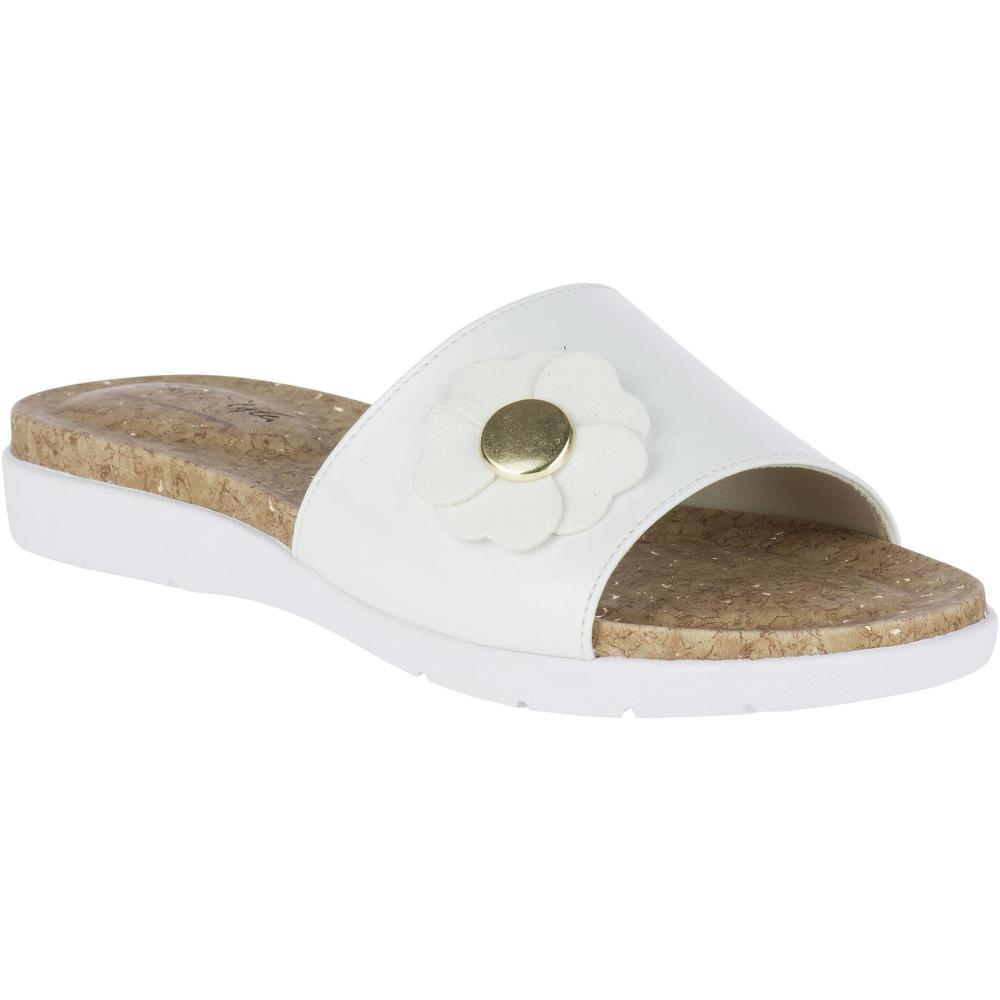 Soft Style by Hush Puppies Women's Laurie Slide Sandal - White